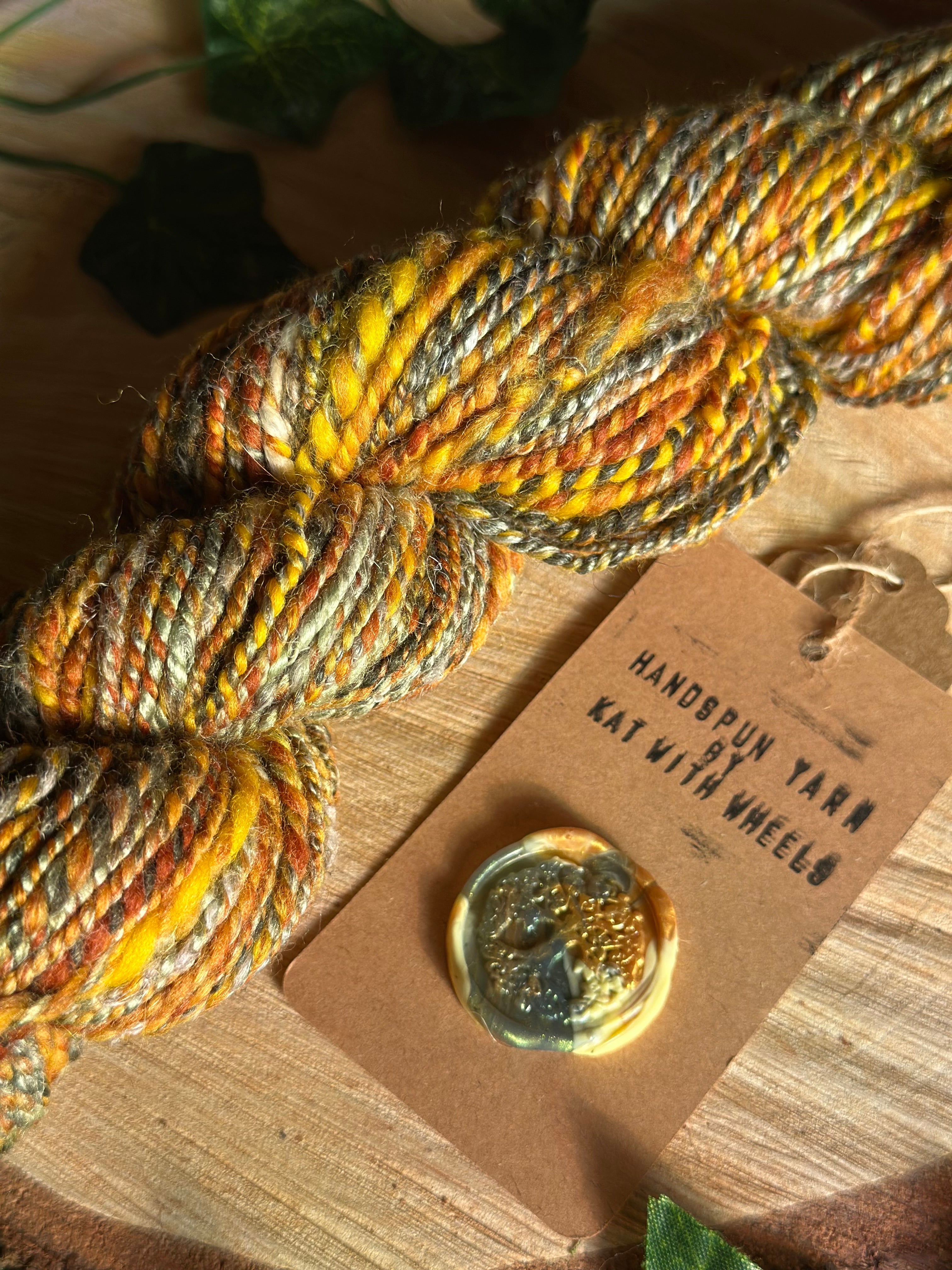 Orange zest 1 - Hand-spun worsted yarn