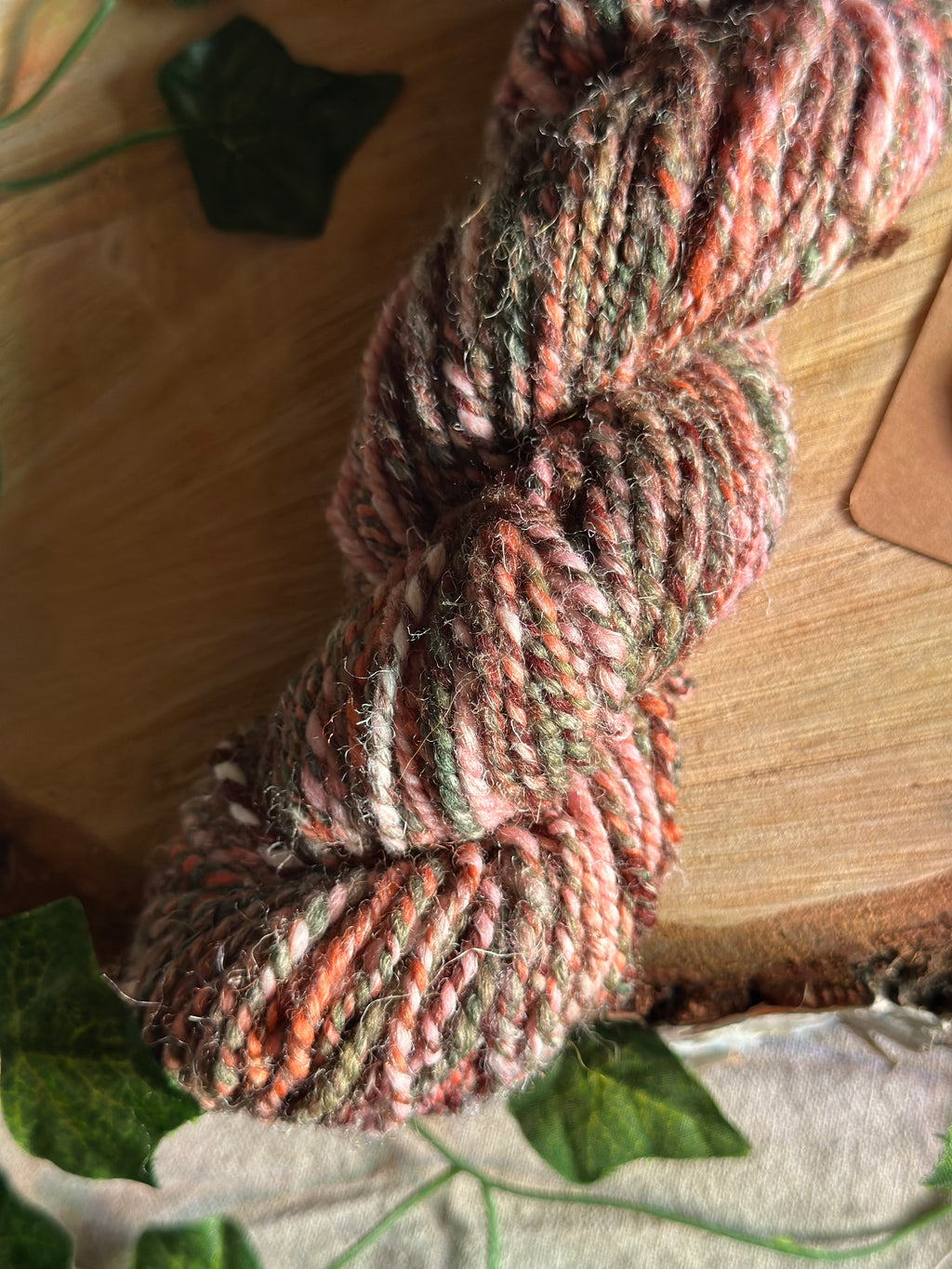Sunset Sherbet 1 - worsted Shetland cannabis inspired yarn pink and green