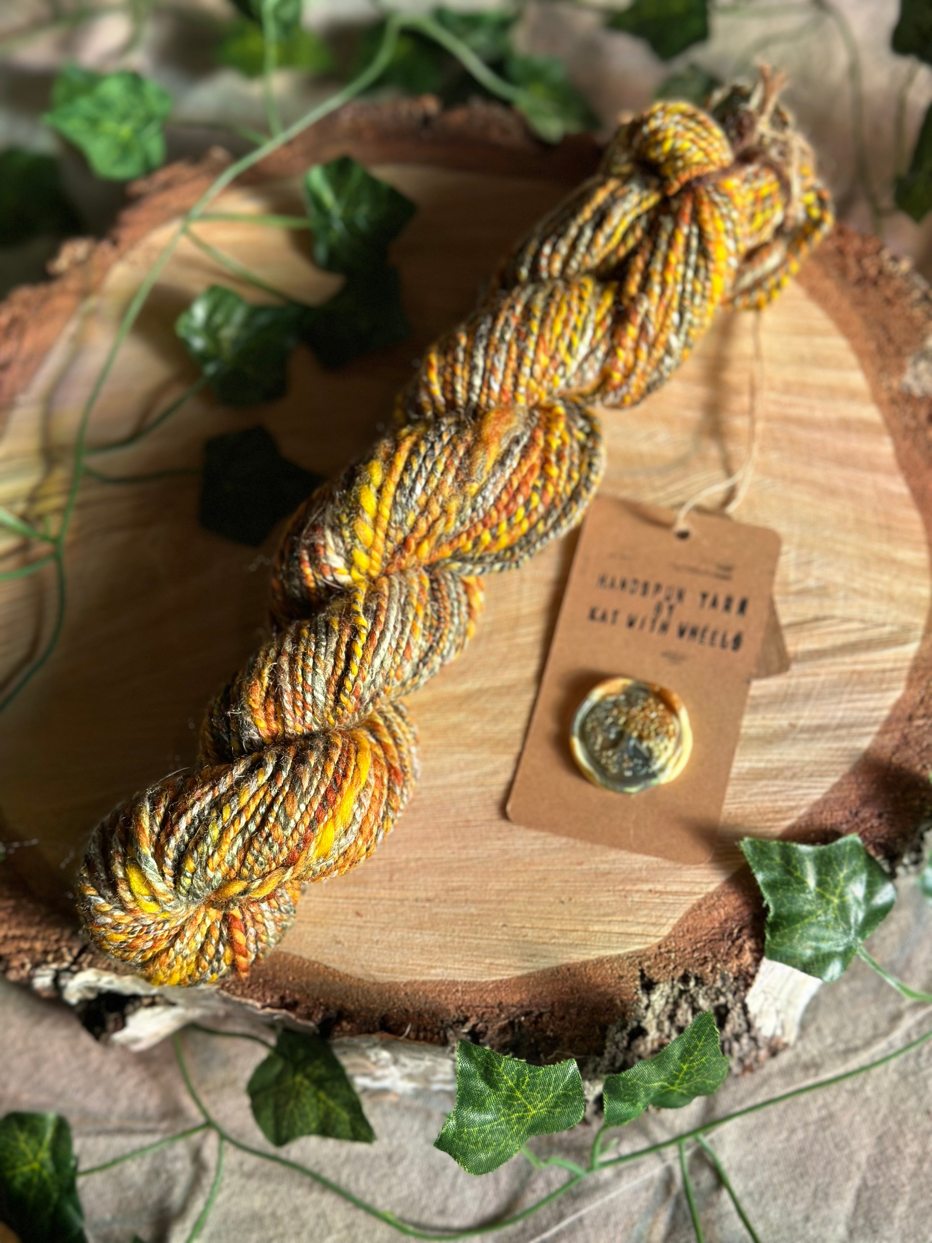 Orange zest 1 - Hand-spun worsted yarn