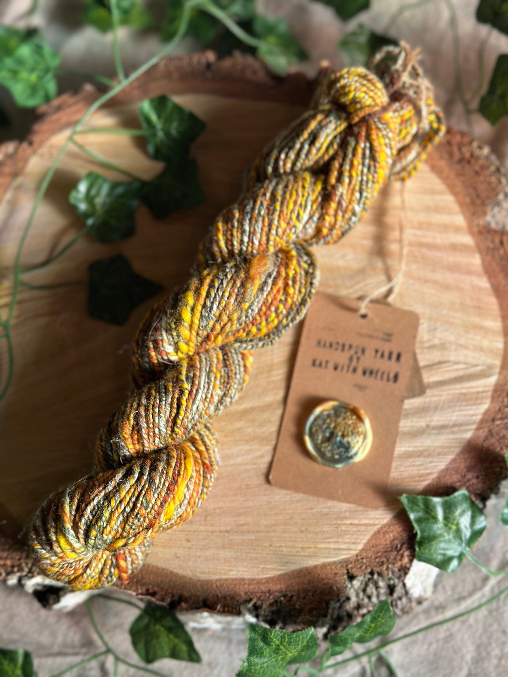 Orange zest 1 - Hand-spun worsted yarn