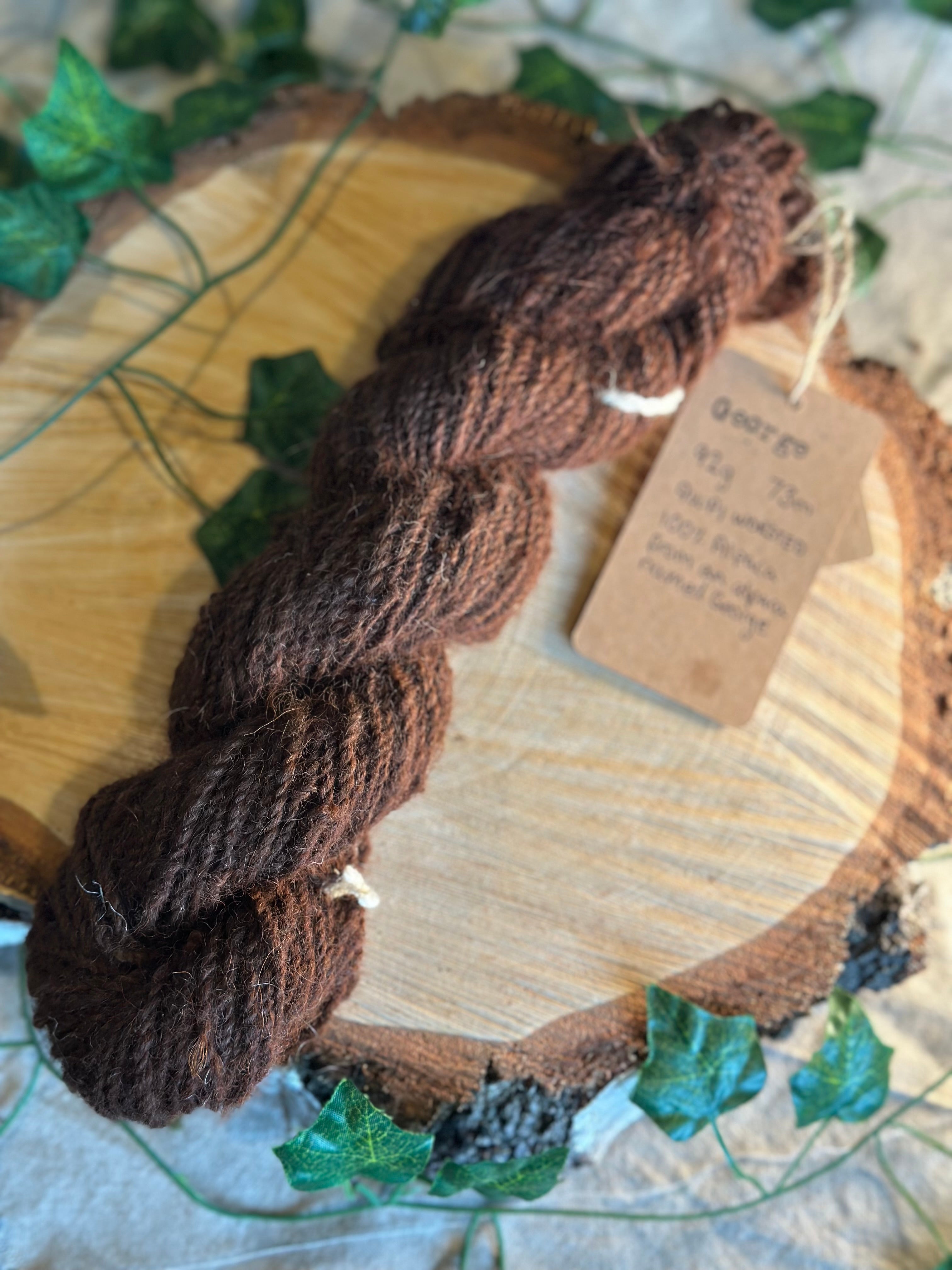 ‘George’ alpaca yarn 92g 73m handmade