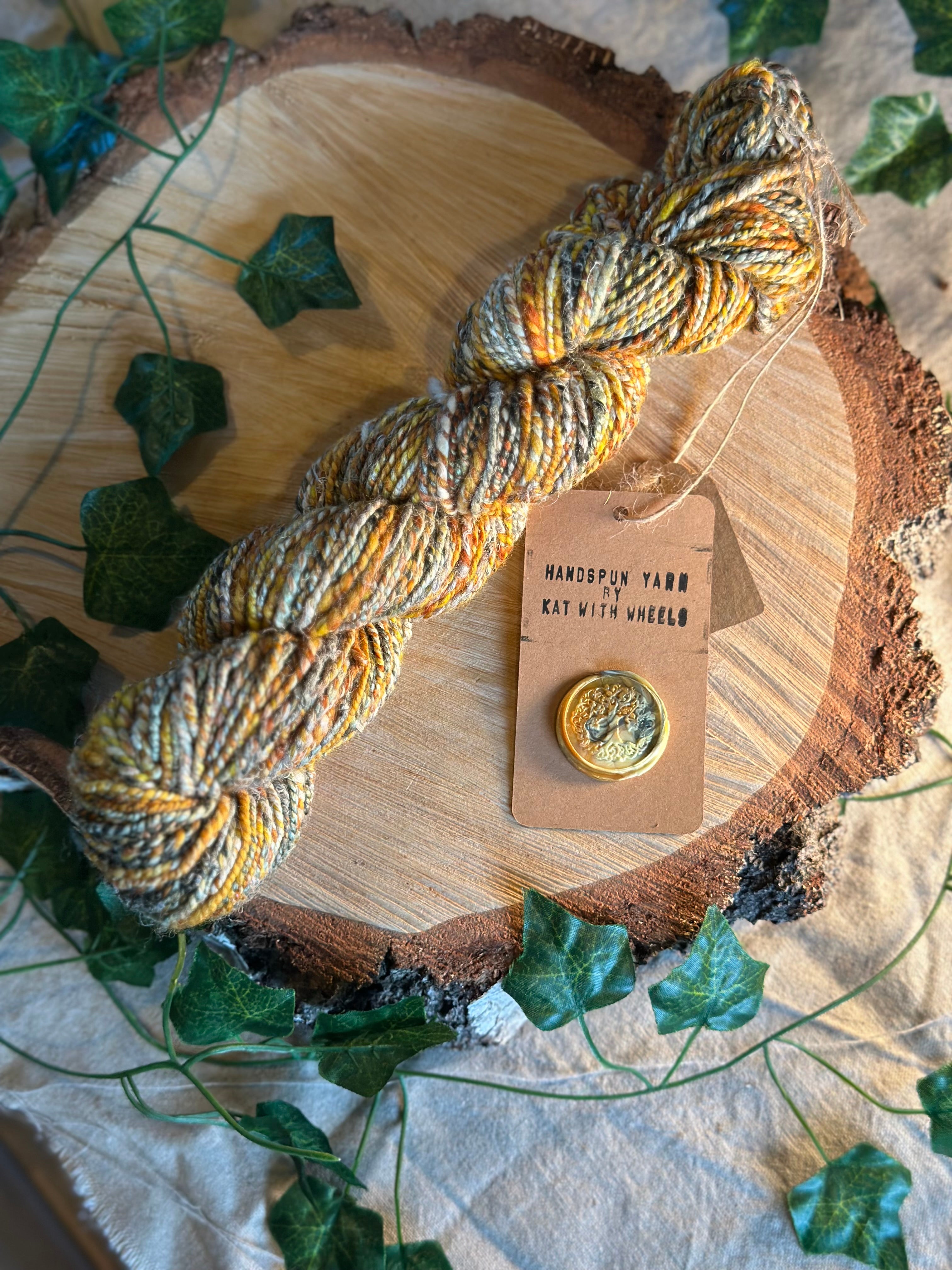 Orange zest 2 - hand blended merino wool and hemp dk yarn