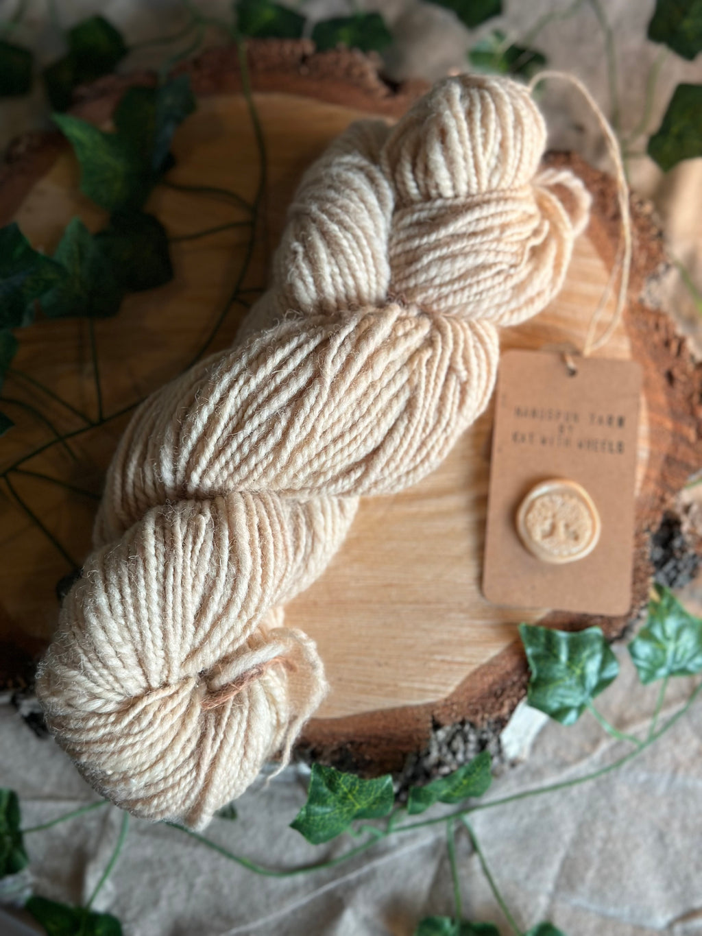 Avocado pit yarn - hand dyed hand spun worsted yarn 100g 135m