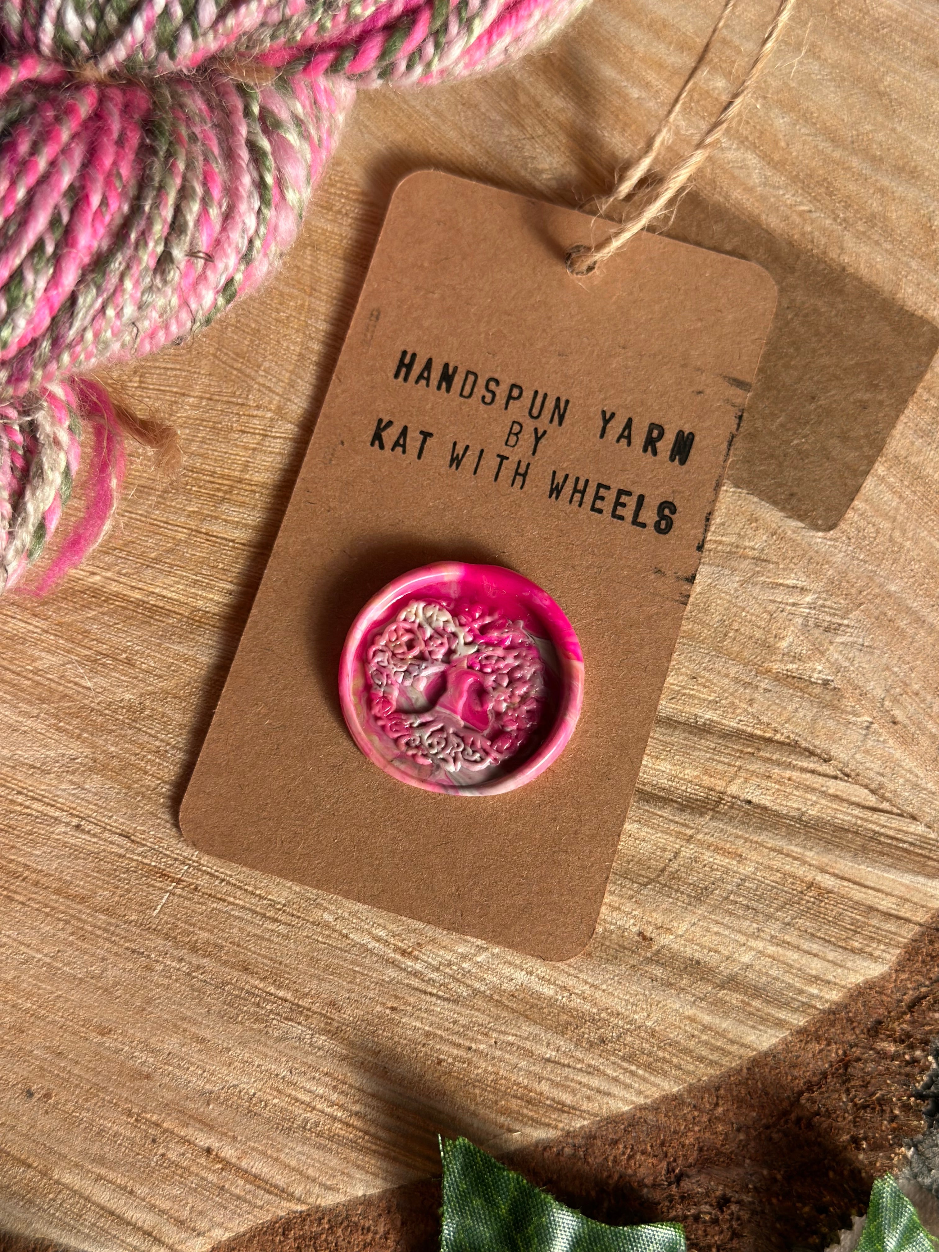 Strawberry Tart 1 - Hand-spun sport yarn
