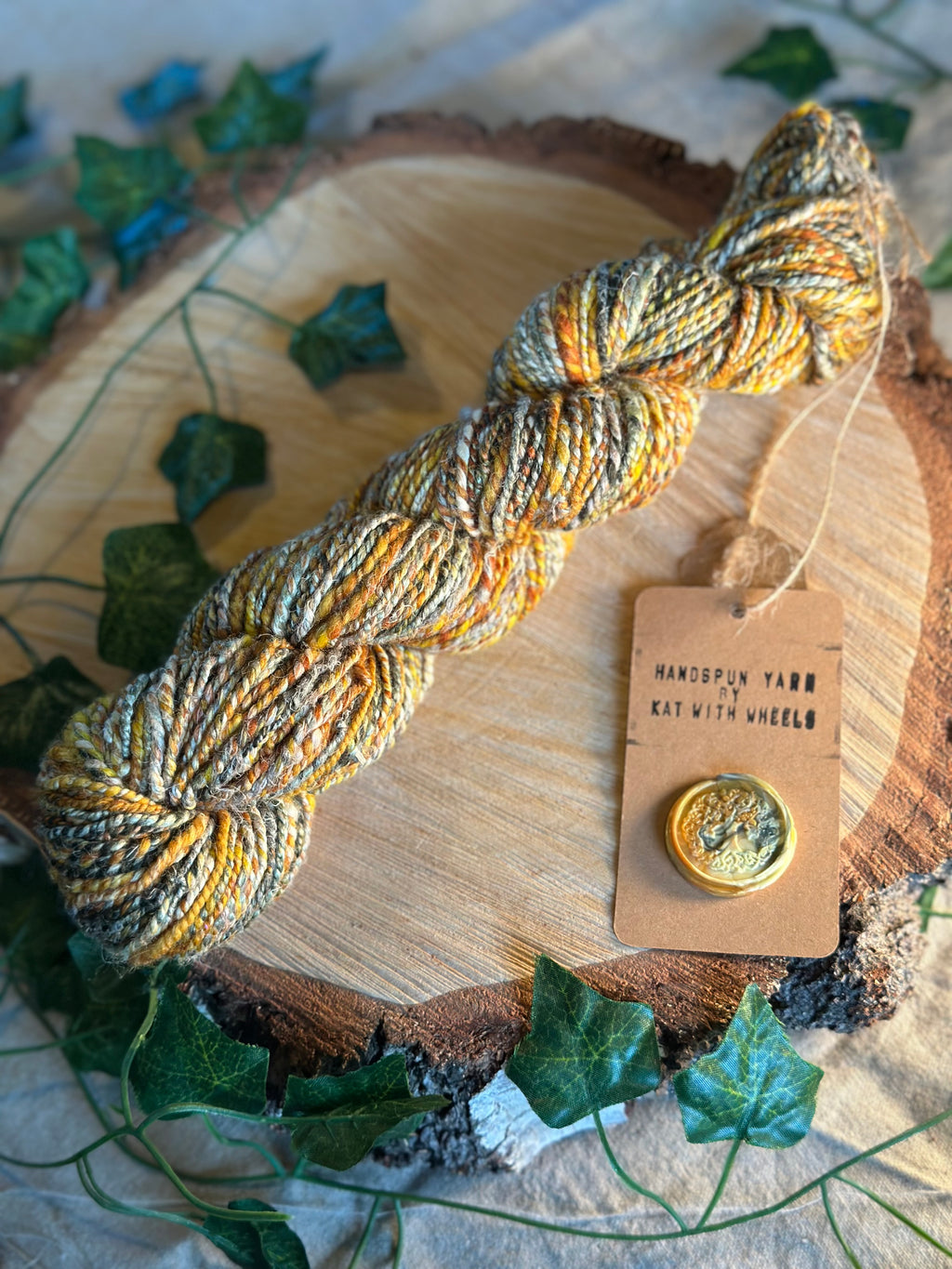 Orange zest 2 - hand blended merino wool and hemp dk yarn
