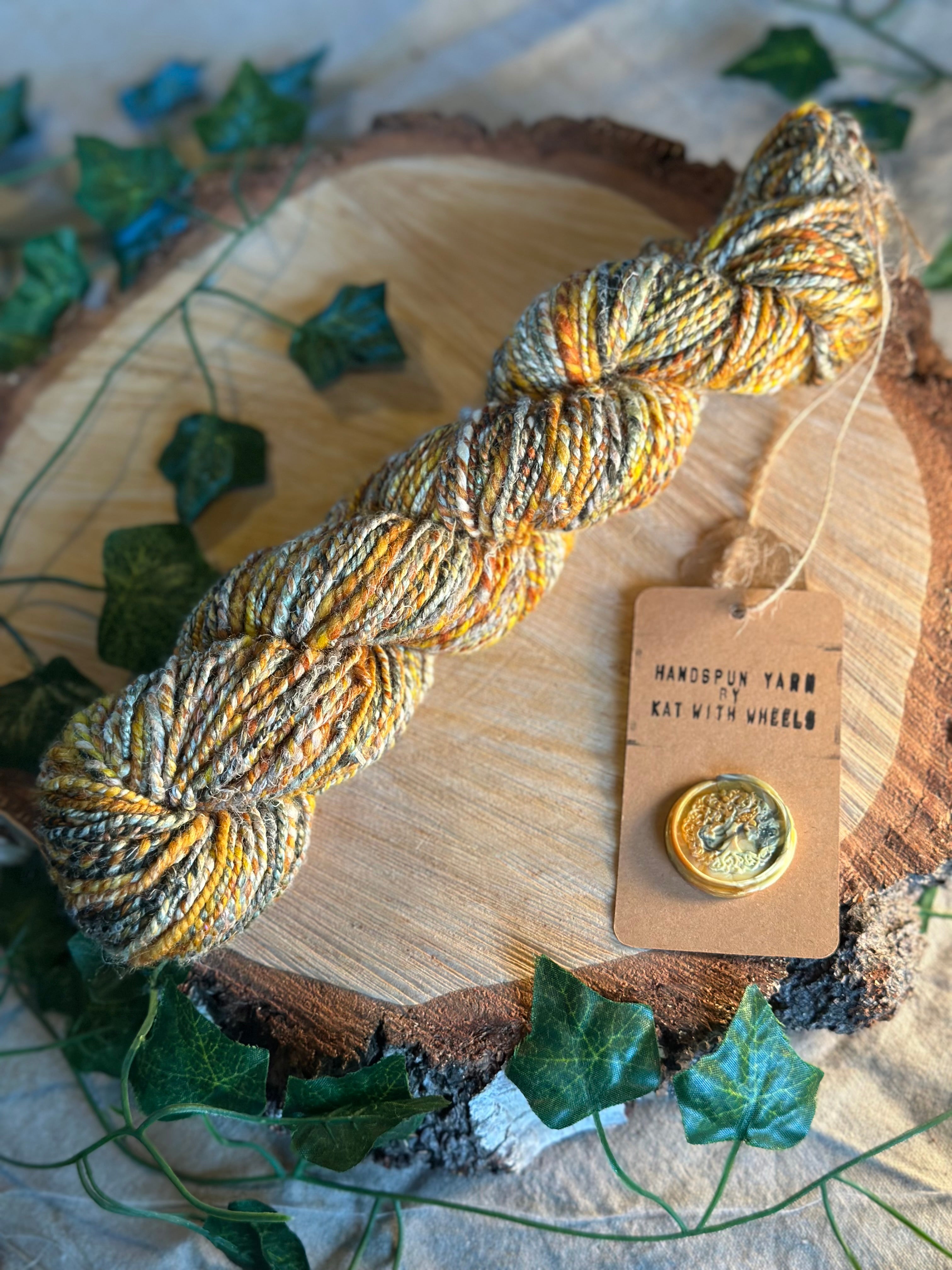 Orange zest 2 - hand blended merino wool and hemp dk yarn