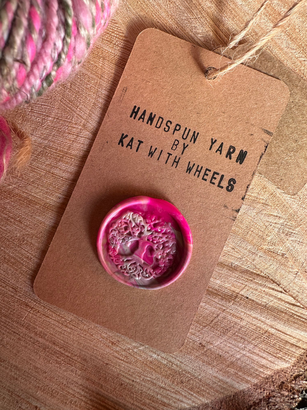 Strawberry Tart 1 - Hand-spun sport yarn