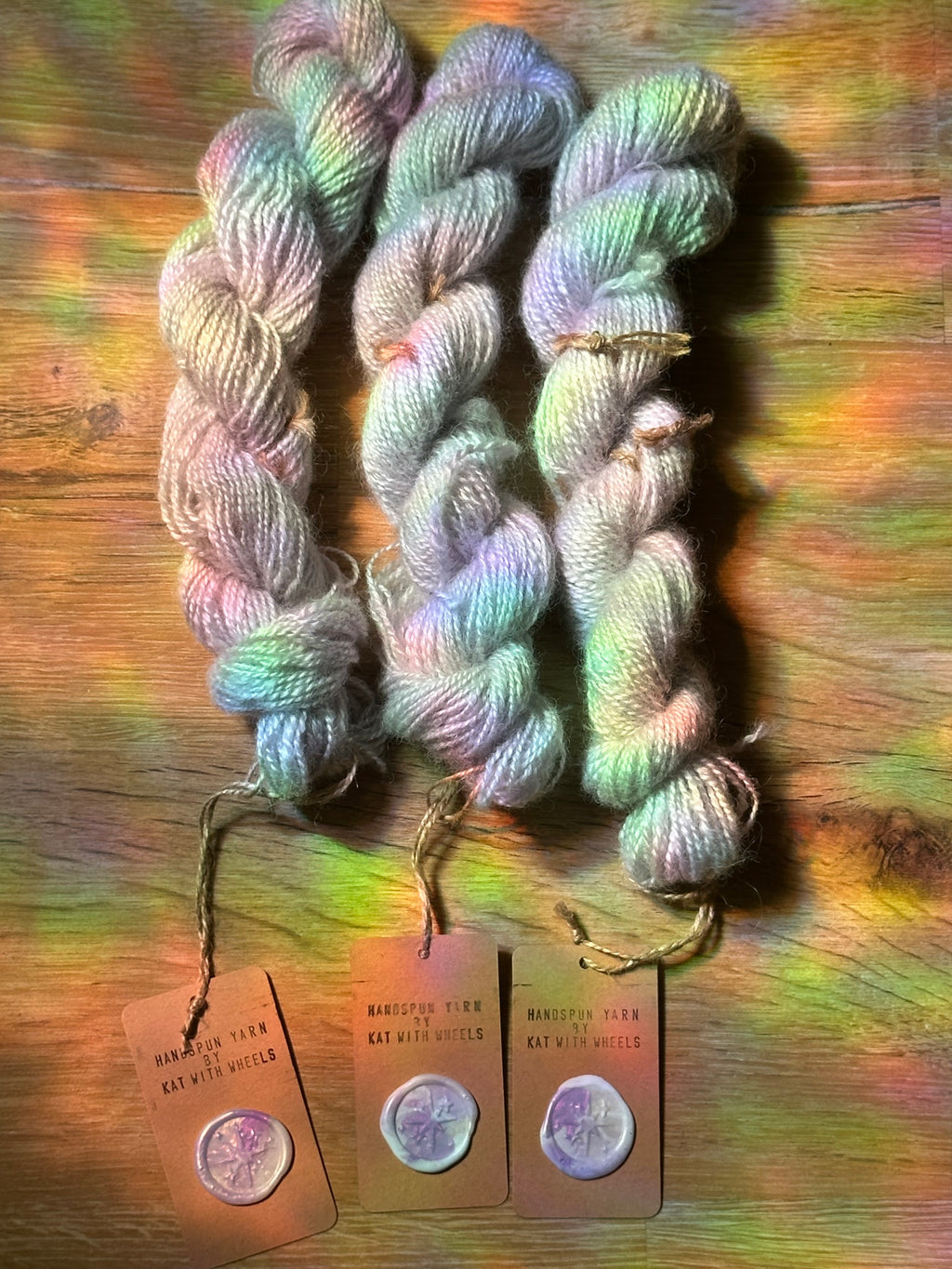 Parma violets light - full batch 211g handspun silver / lilac yarn