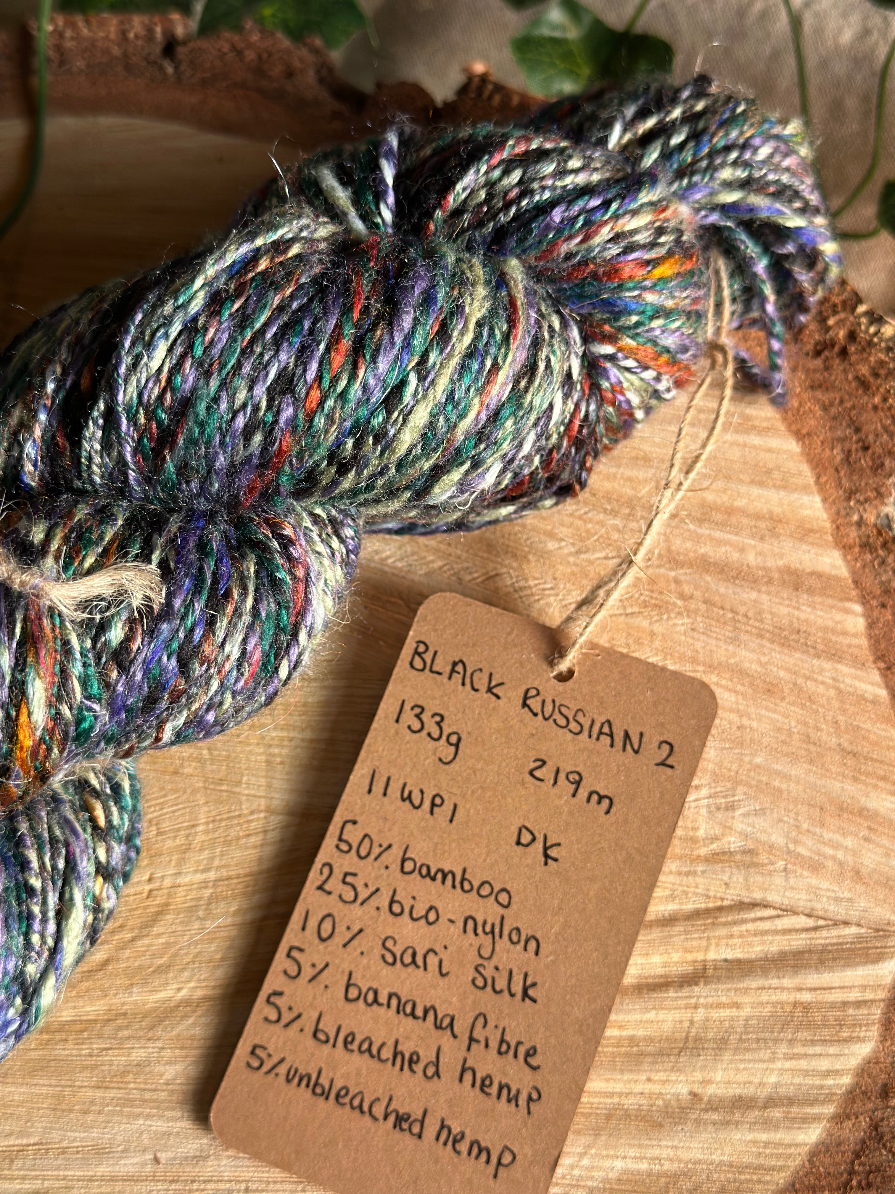 Black Russian 2 - Hand-spun sport yarn