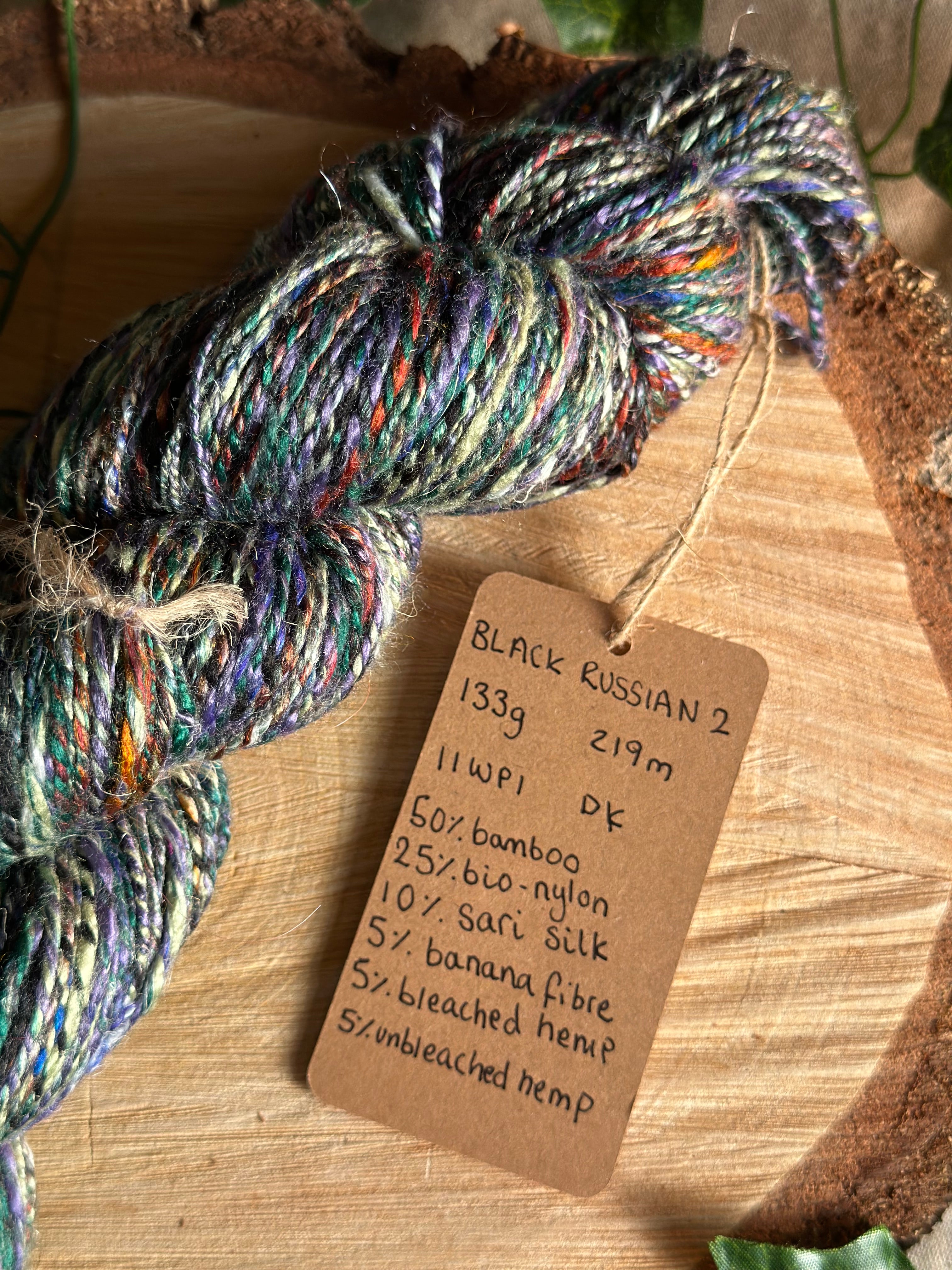 Black Russian 2 - Hand-spun sport yarn