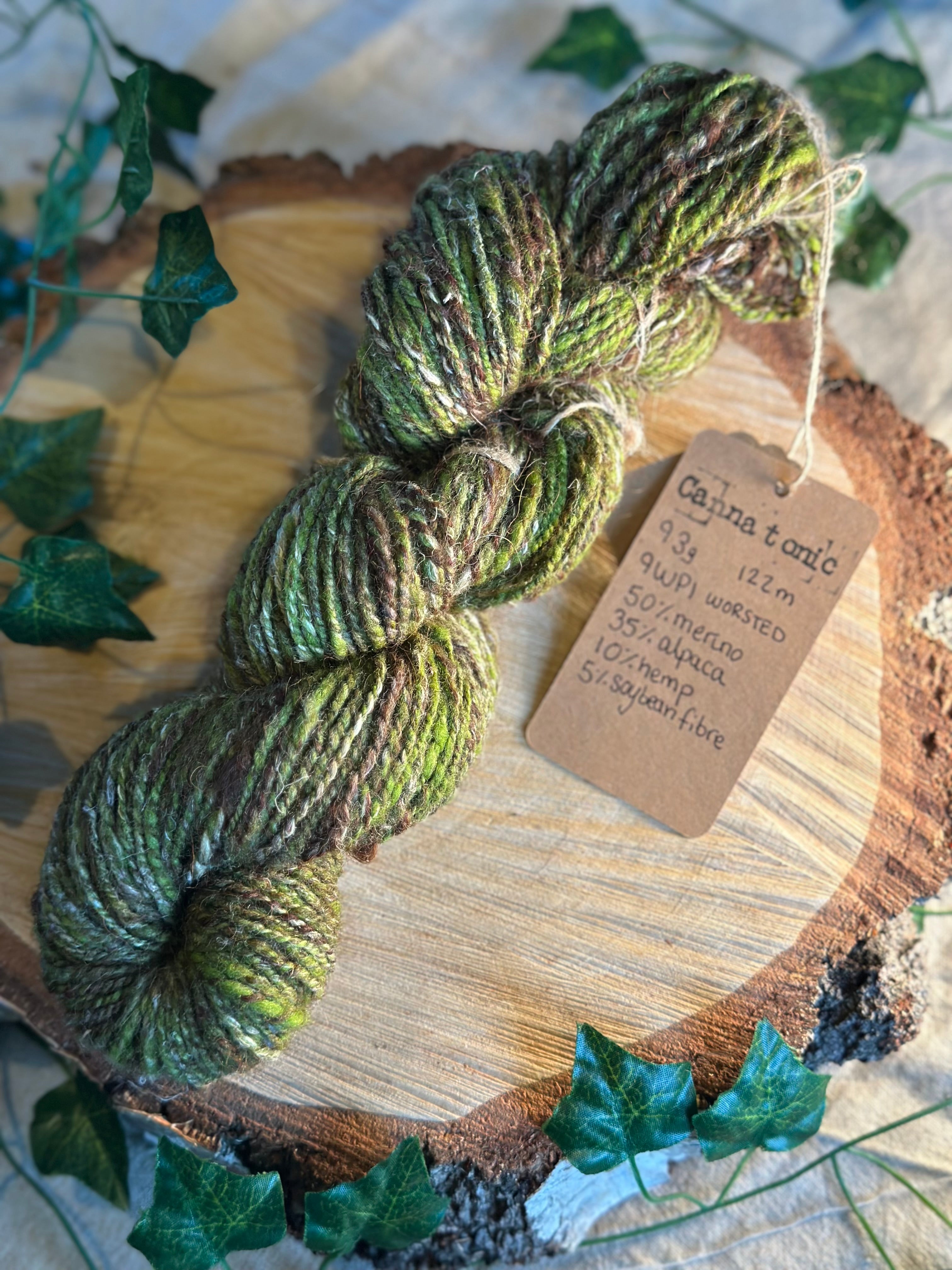 Cannatonic - Hand-spun worsted yarn