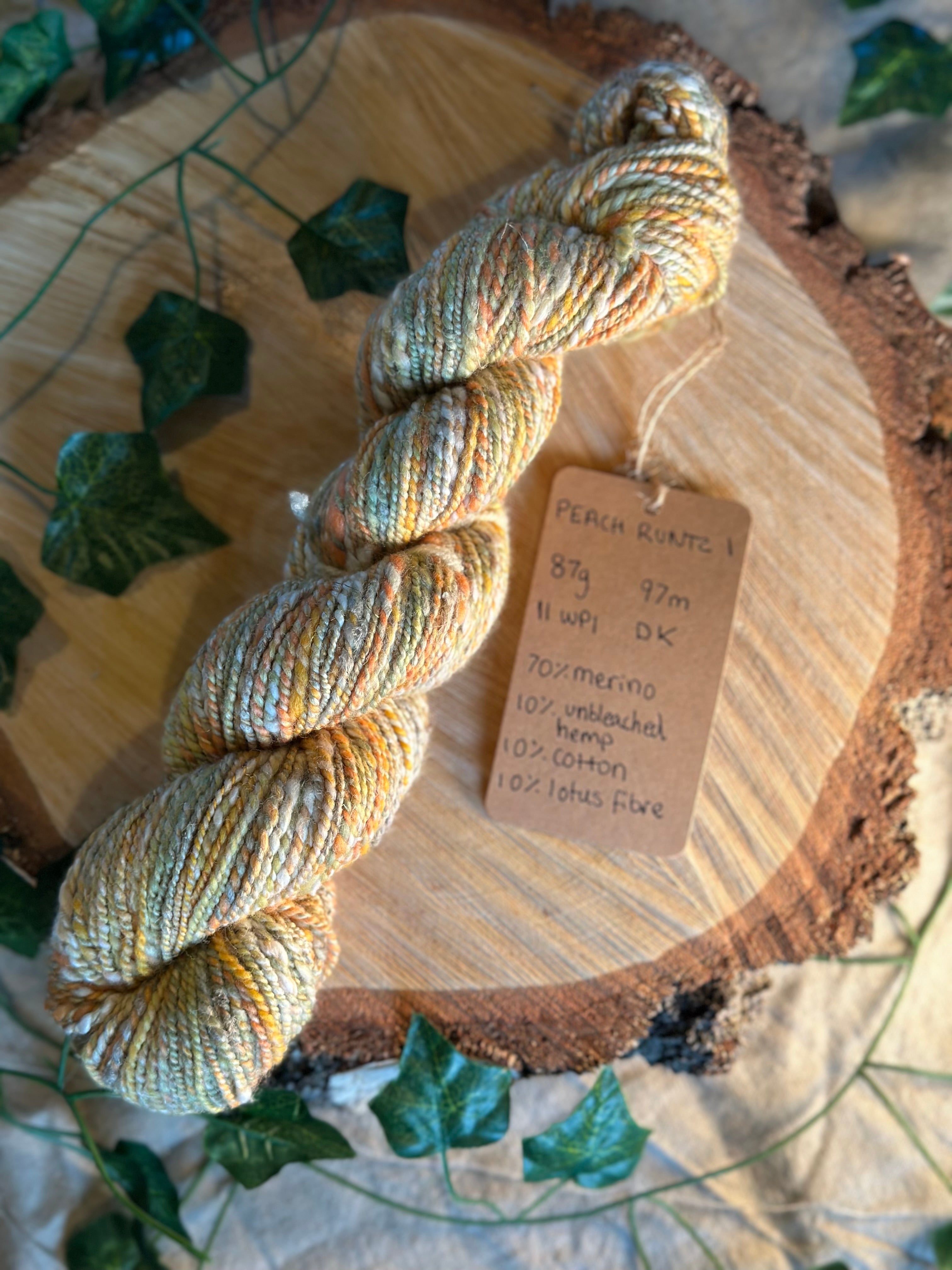 Peach Runtz 1 - DK yarn merino wool and hemp custom blend