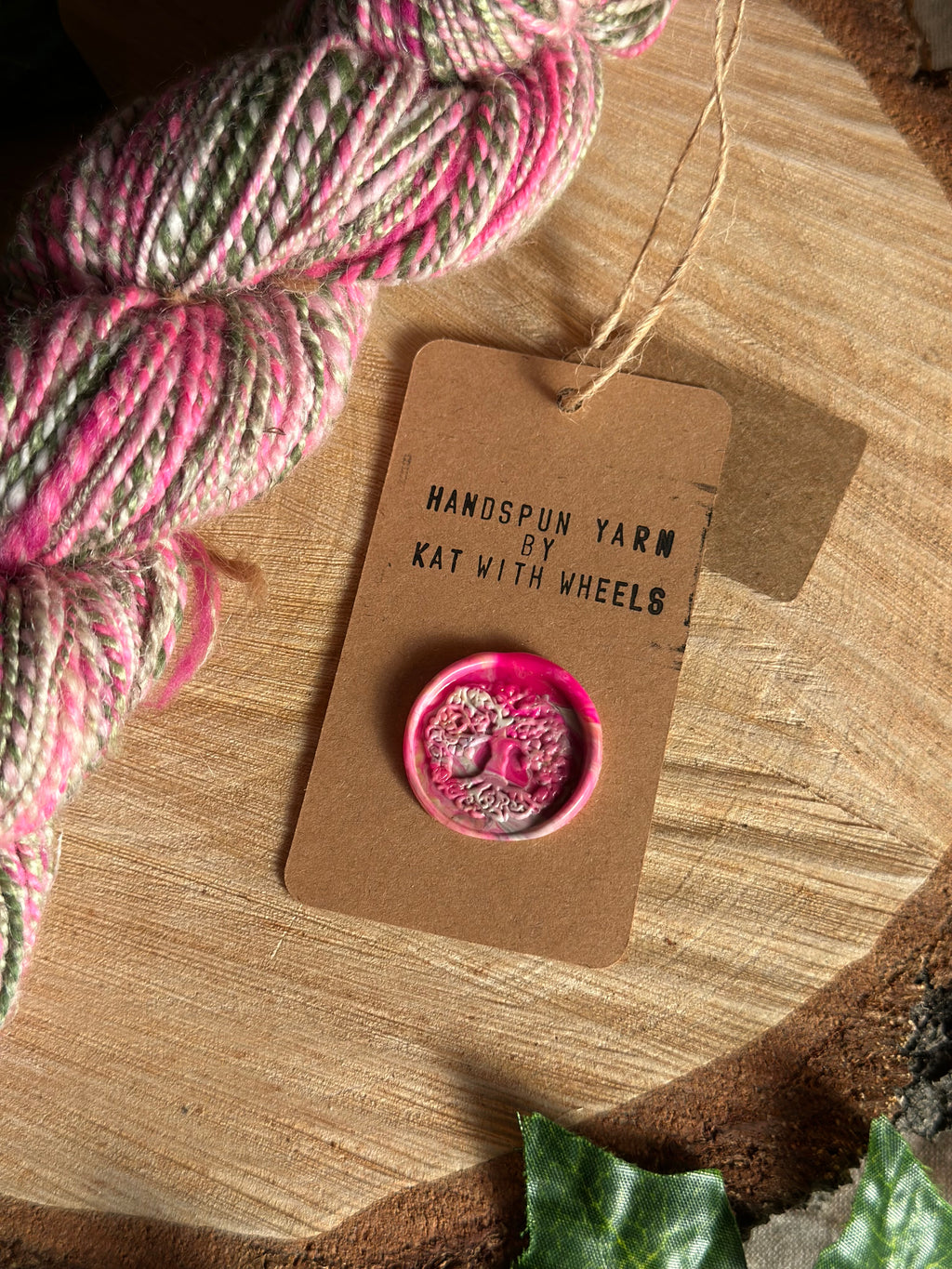 Strawberry Tart 1 - Hand-spun sport yarn
