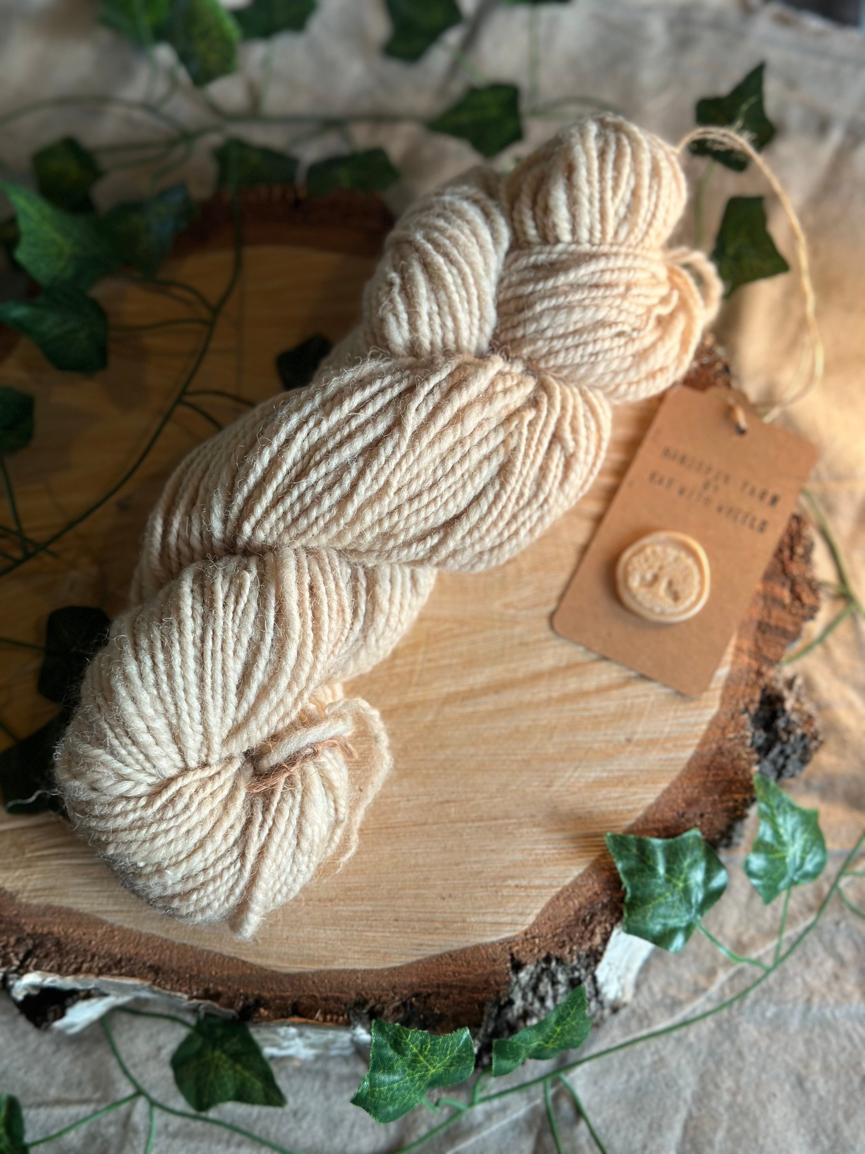 Avocado pit yarn - hand dyed hand spun worsted yarn 100g 135m