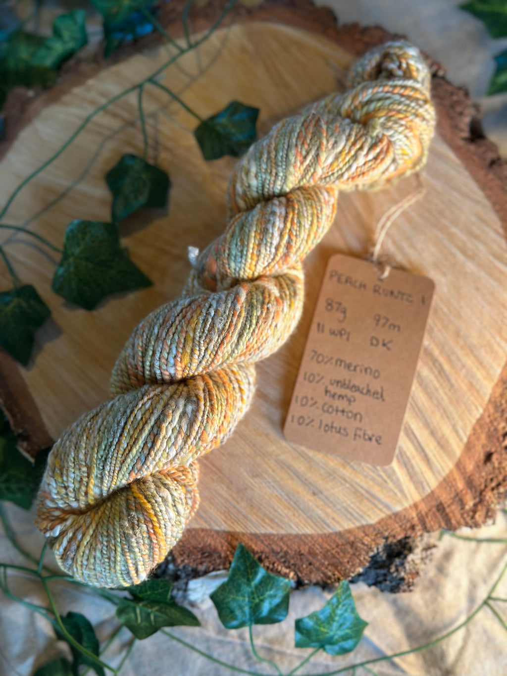 Peach Runtz 1 - DK yarn merino wool and hemp custom blend