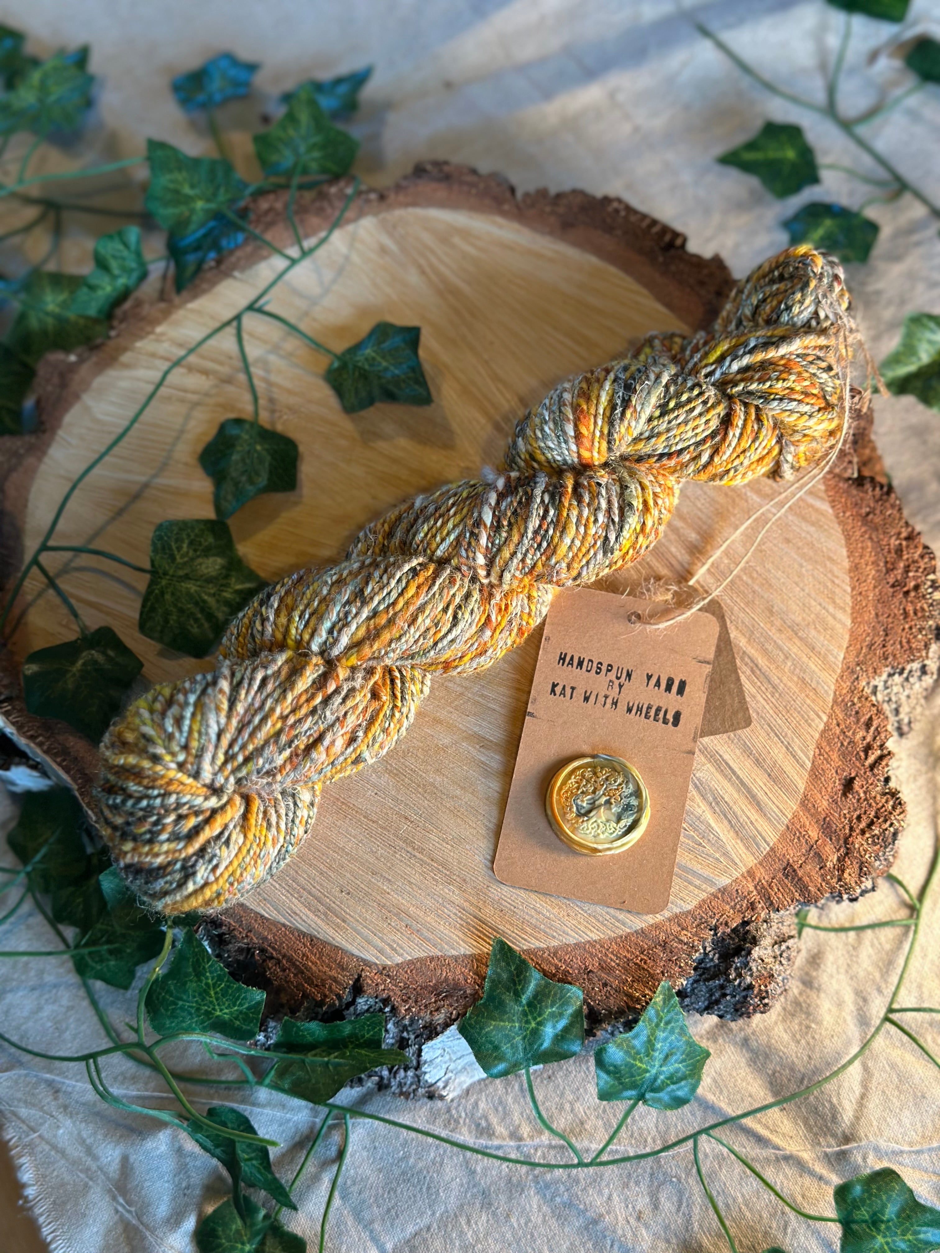 Orange zest 2 - hand blended merino wool and hemp dk yarn