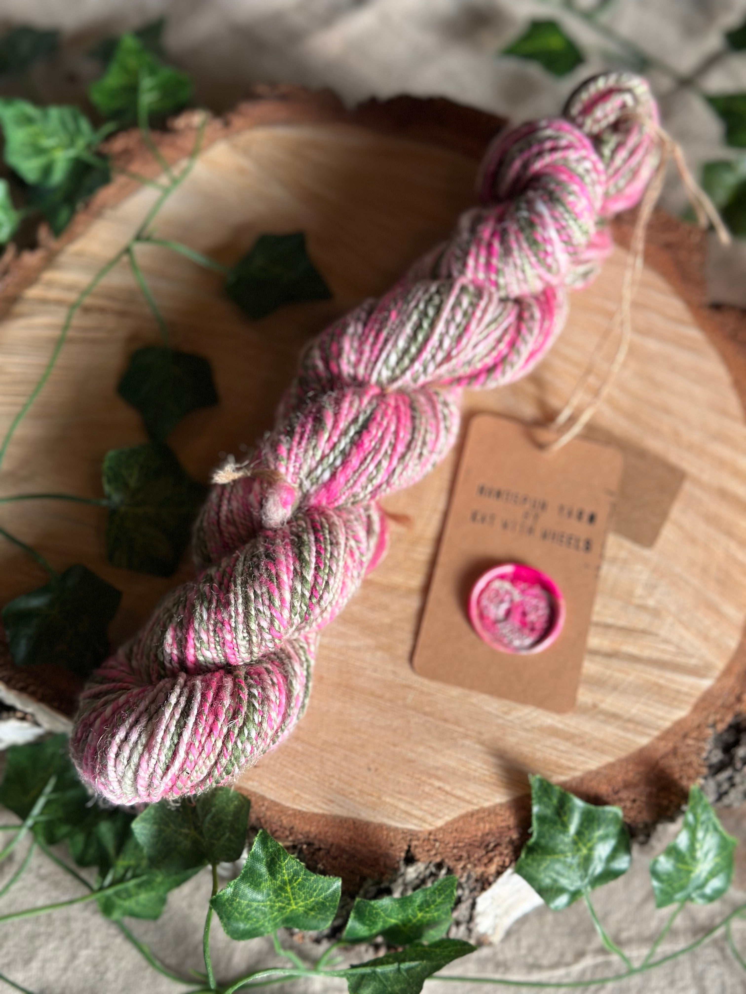 Strawberry Tart 1 - Hand-spun sport yarn