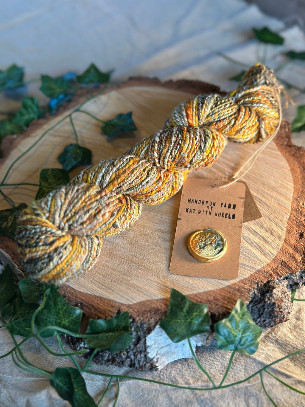 Orange zest 2 - hand blended merino wool and hemp dk yarn