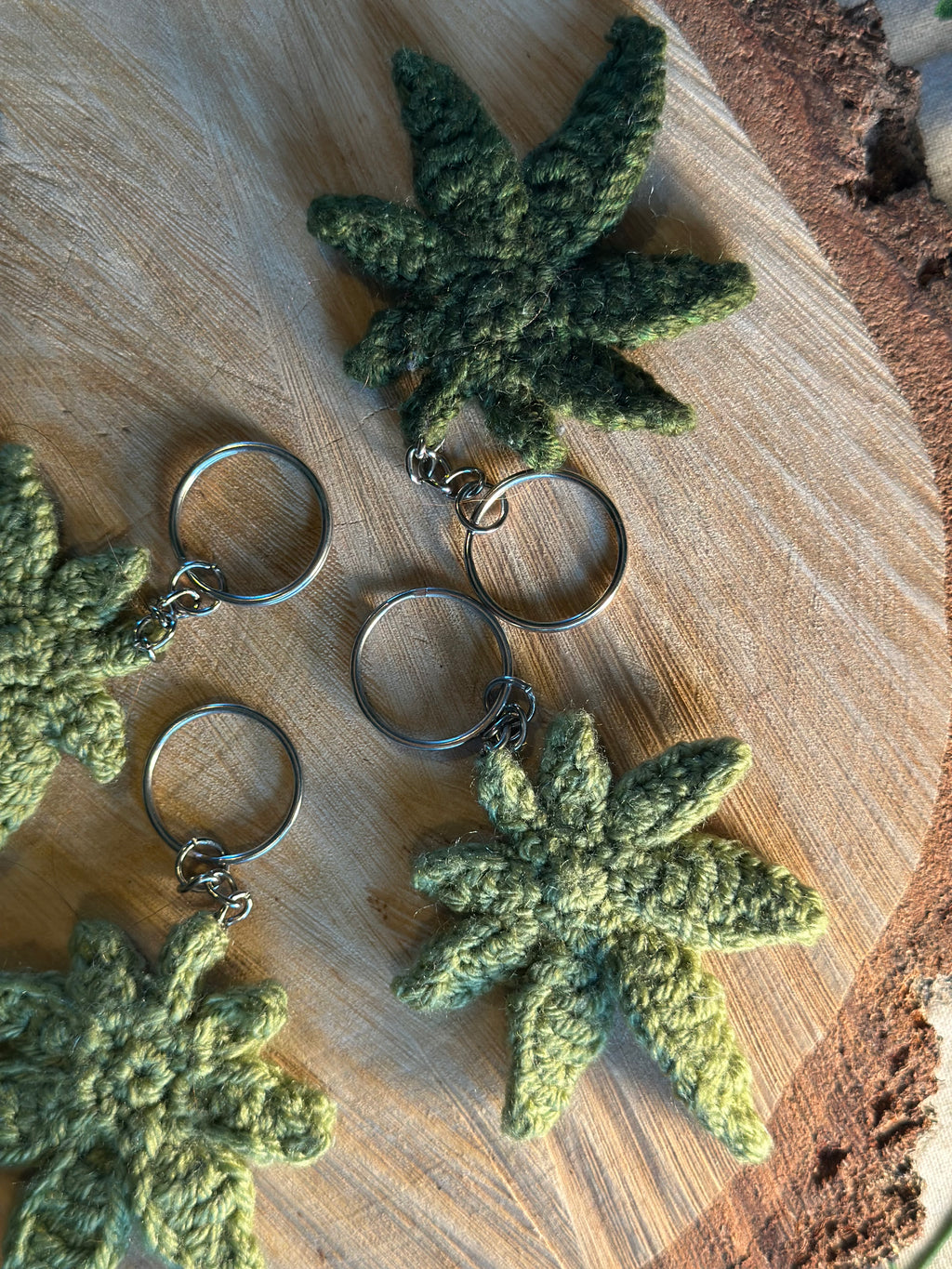 420 Canna Leaf Keyrings
