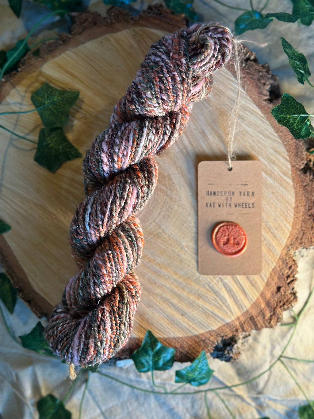 Sunset Sherbet 2 - hand blended hemp inspired Shetland wool yarn