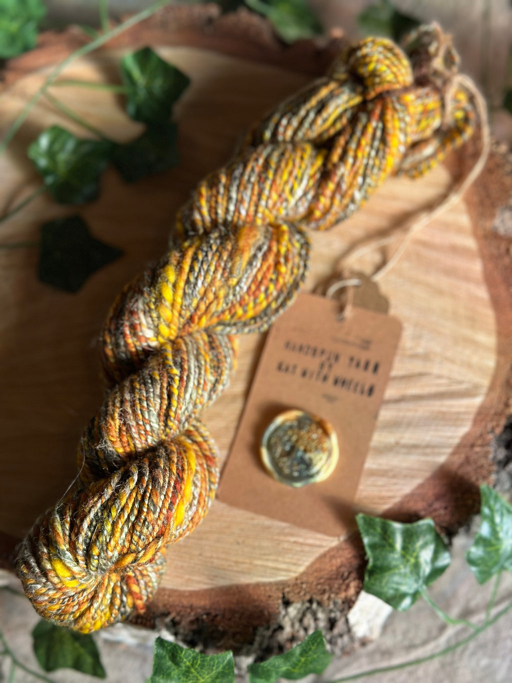 Orange zest 1 - Hand-spun worsted yarn