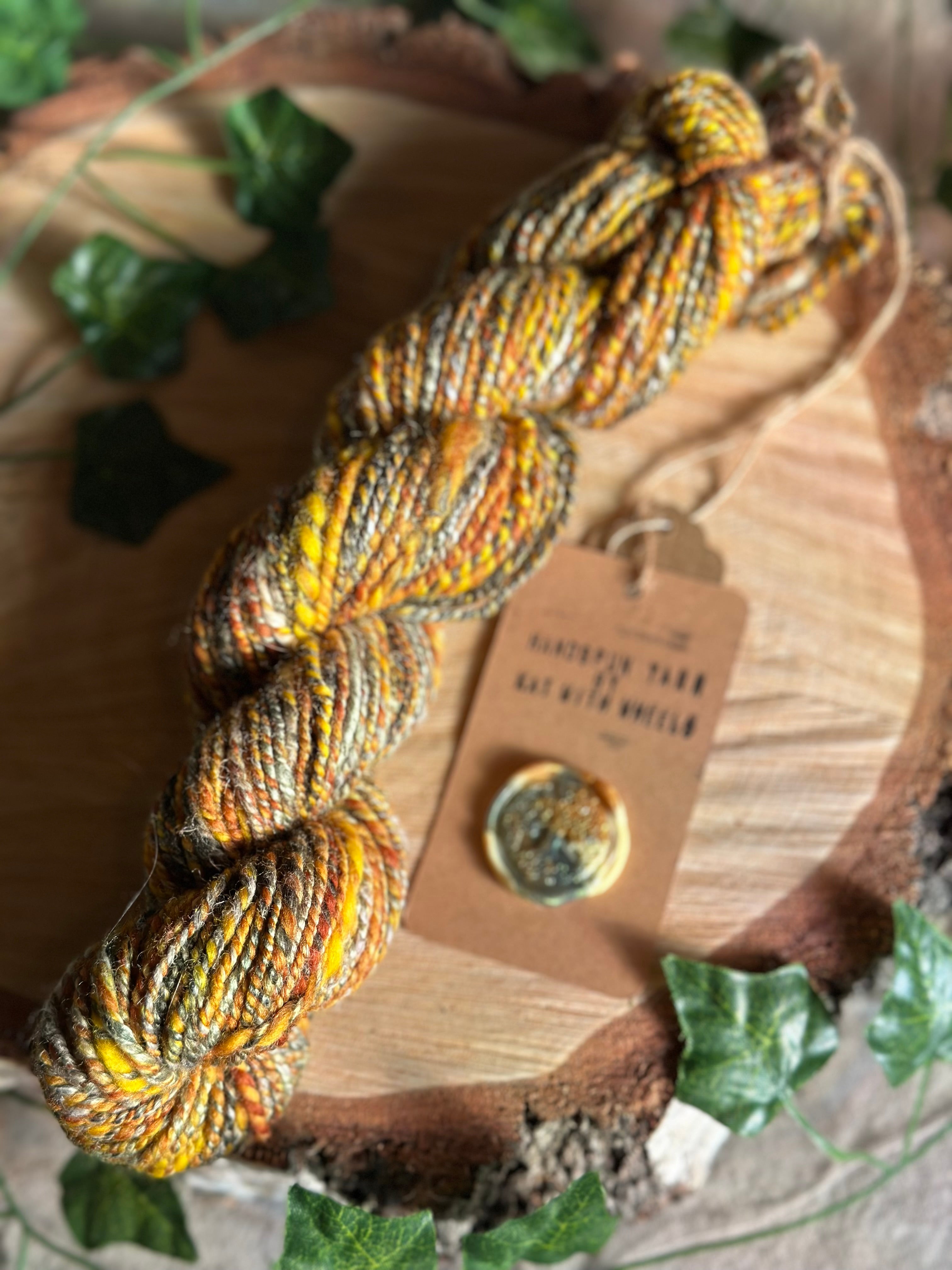 Orange zest 1 - Hand-spun worsted yarn