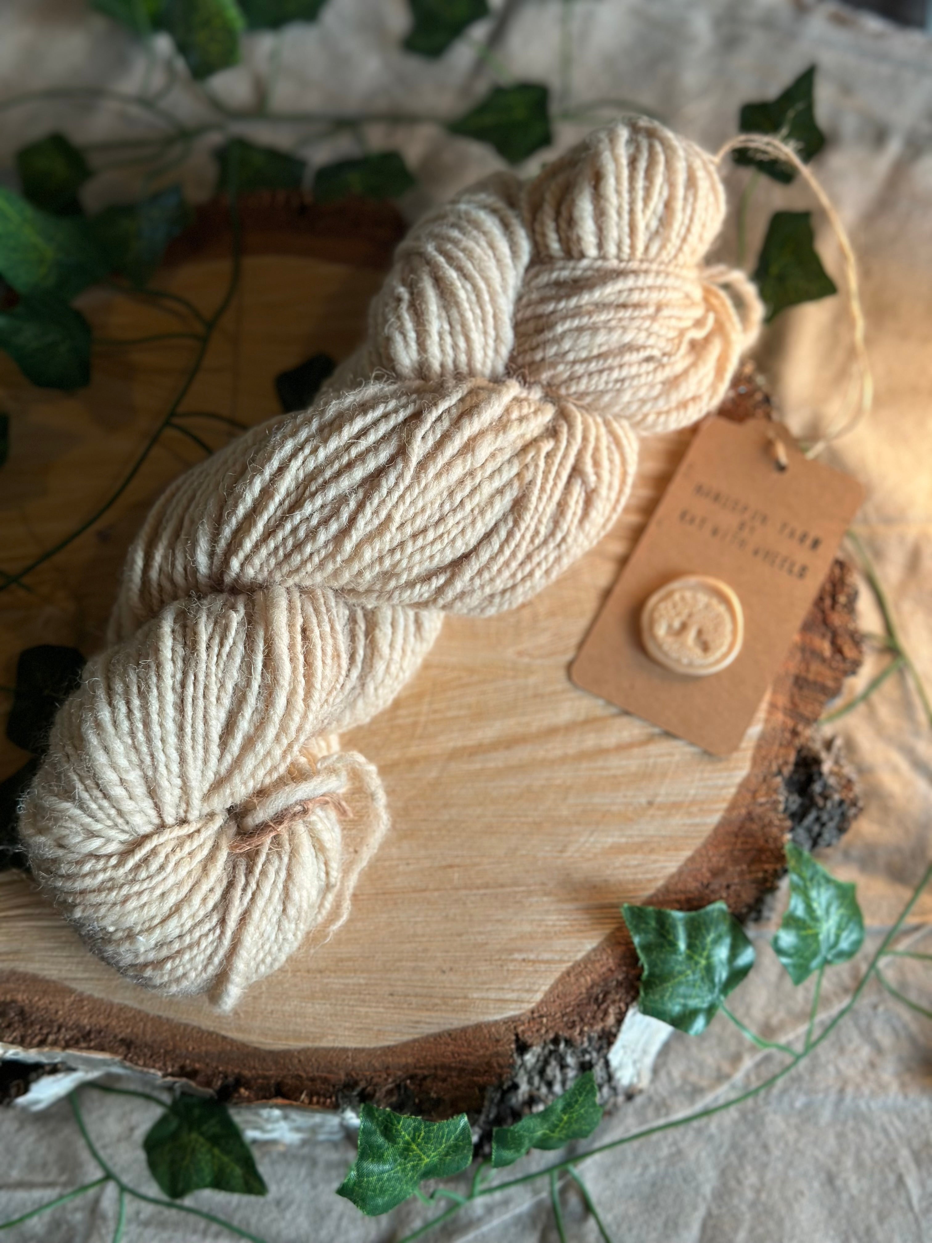 Avocado pit yarn - hand dyed hand spun worsted yarn 100g 135m