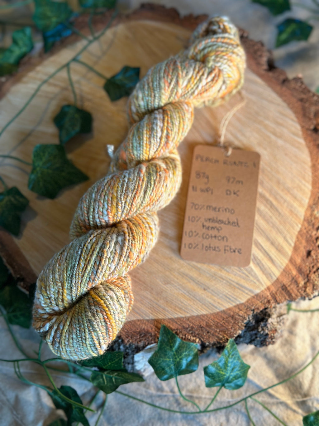 Peach Runtz 1 - DK yarn merino wool and hemp custom blend