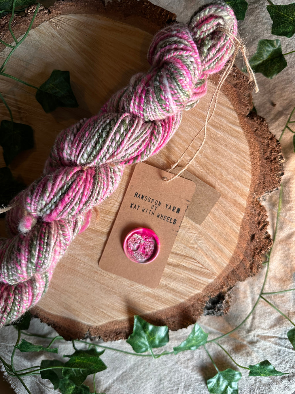 Strawberry Tart 1 - Hand-spun sport yarn