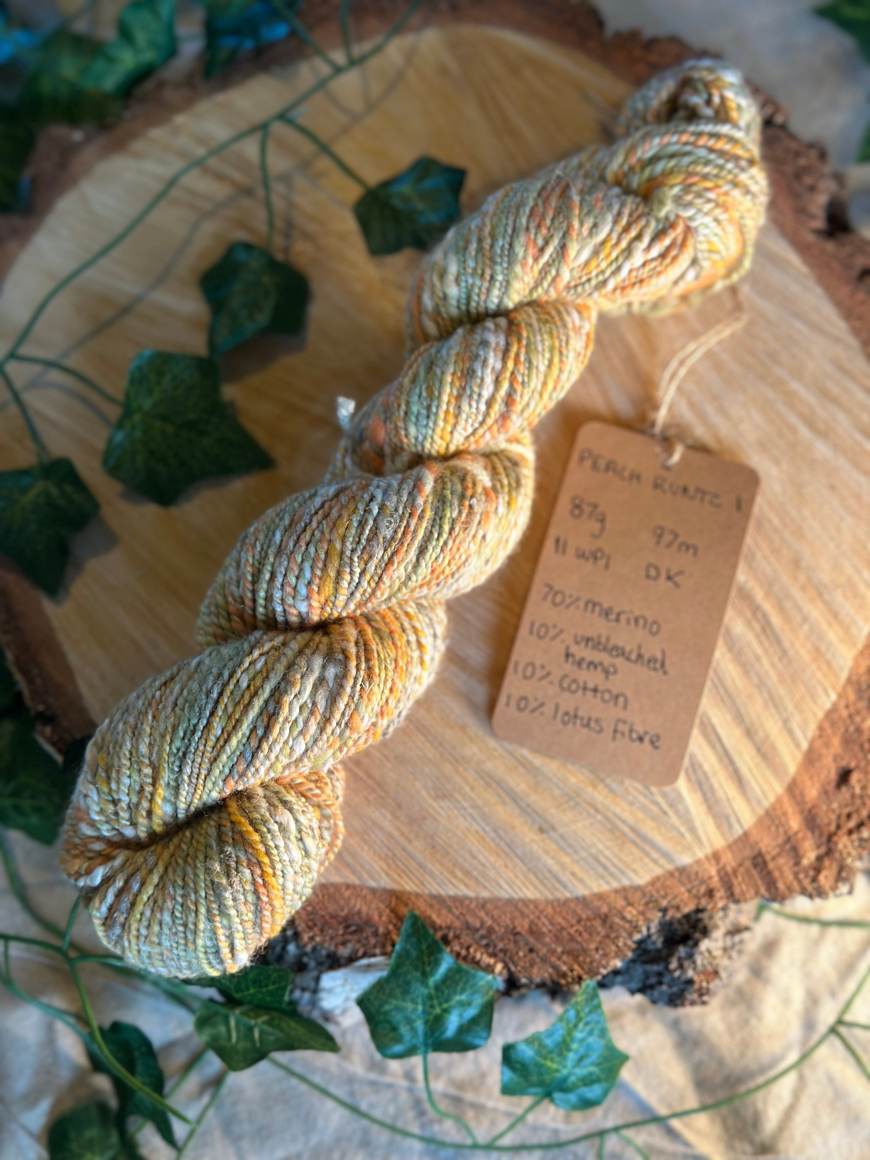 Peach Runtz 1 - DK yarn merino wool and hemp custom blend