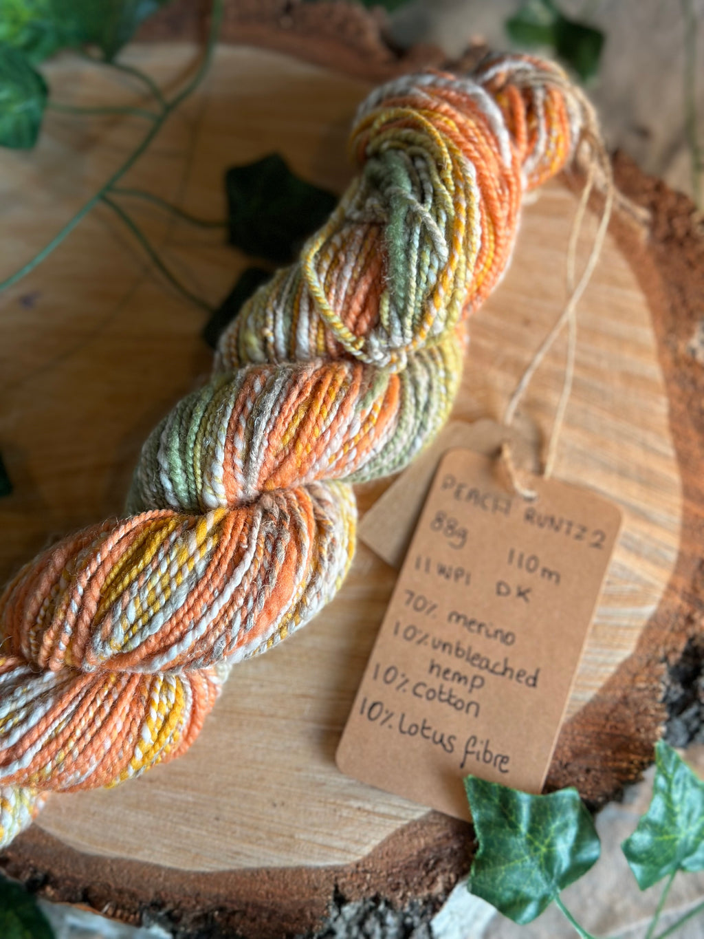 Peach runtz 2- Hand-spun DK yarn