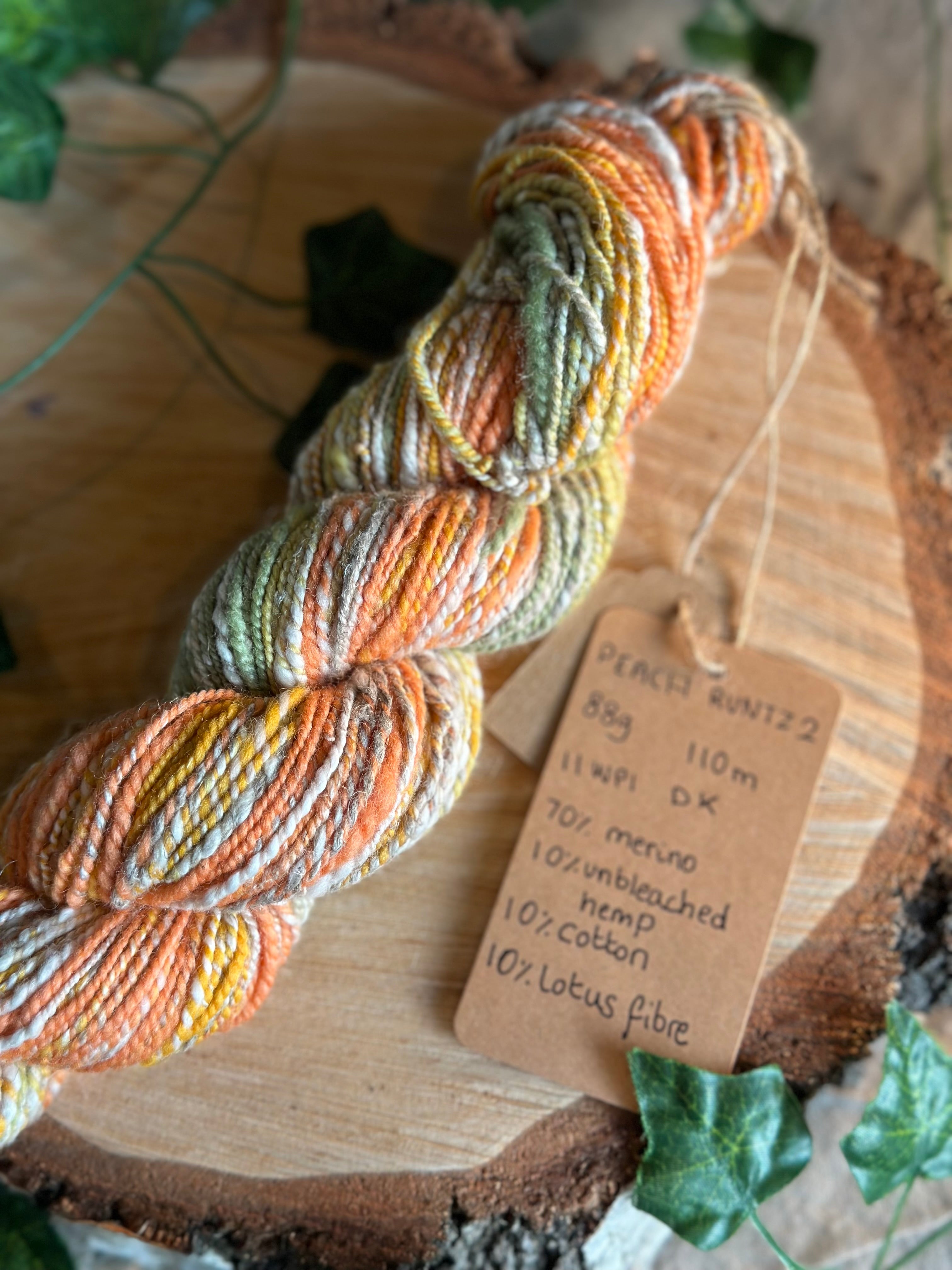 Peach runtz 2- Hand-spun DK yarn