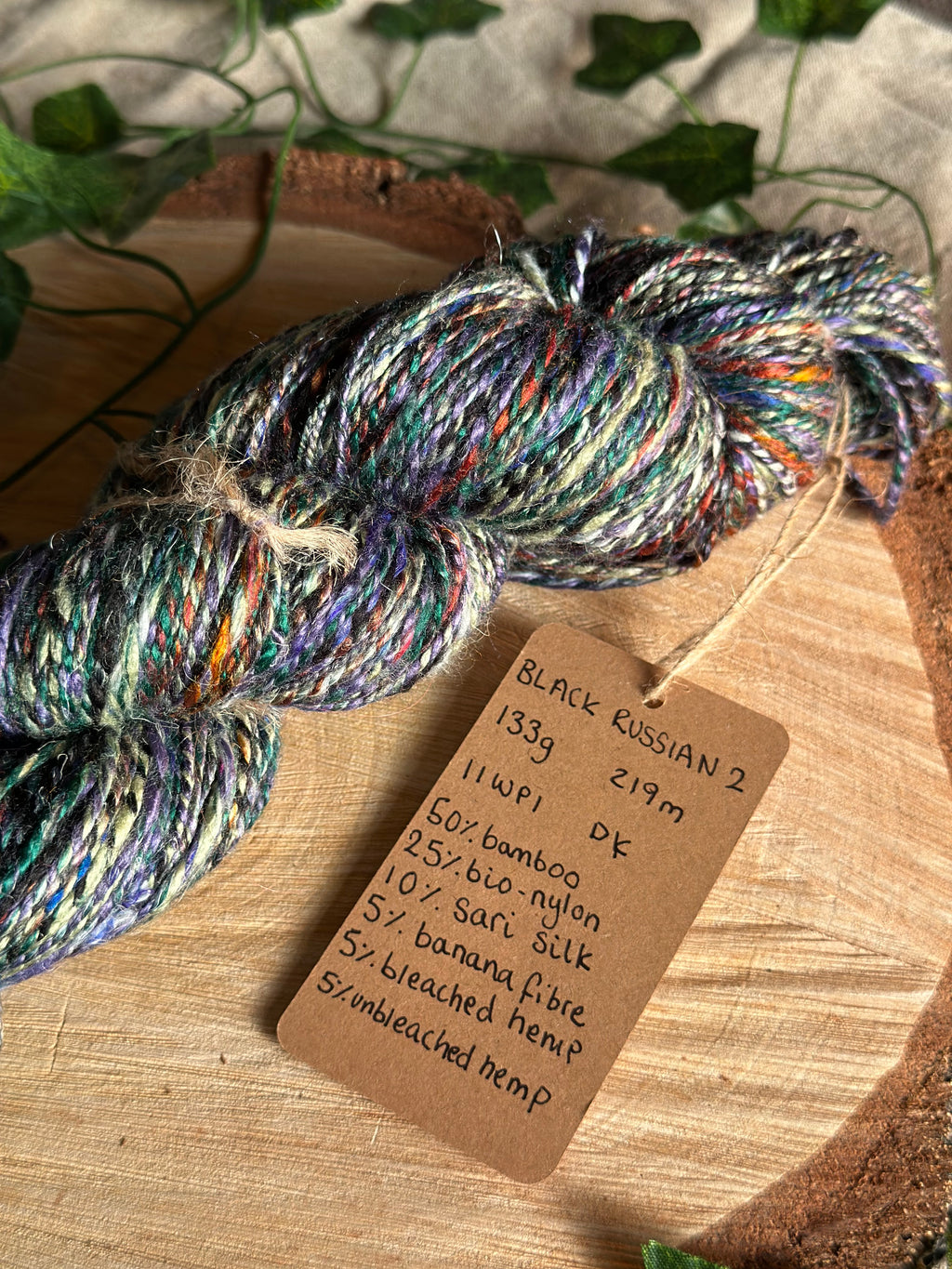 Black Russian 2 - Hand-spun sport yarn