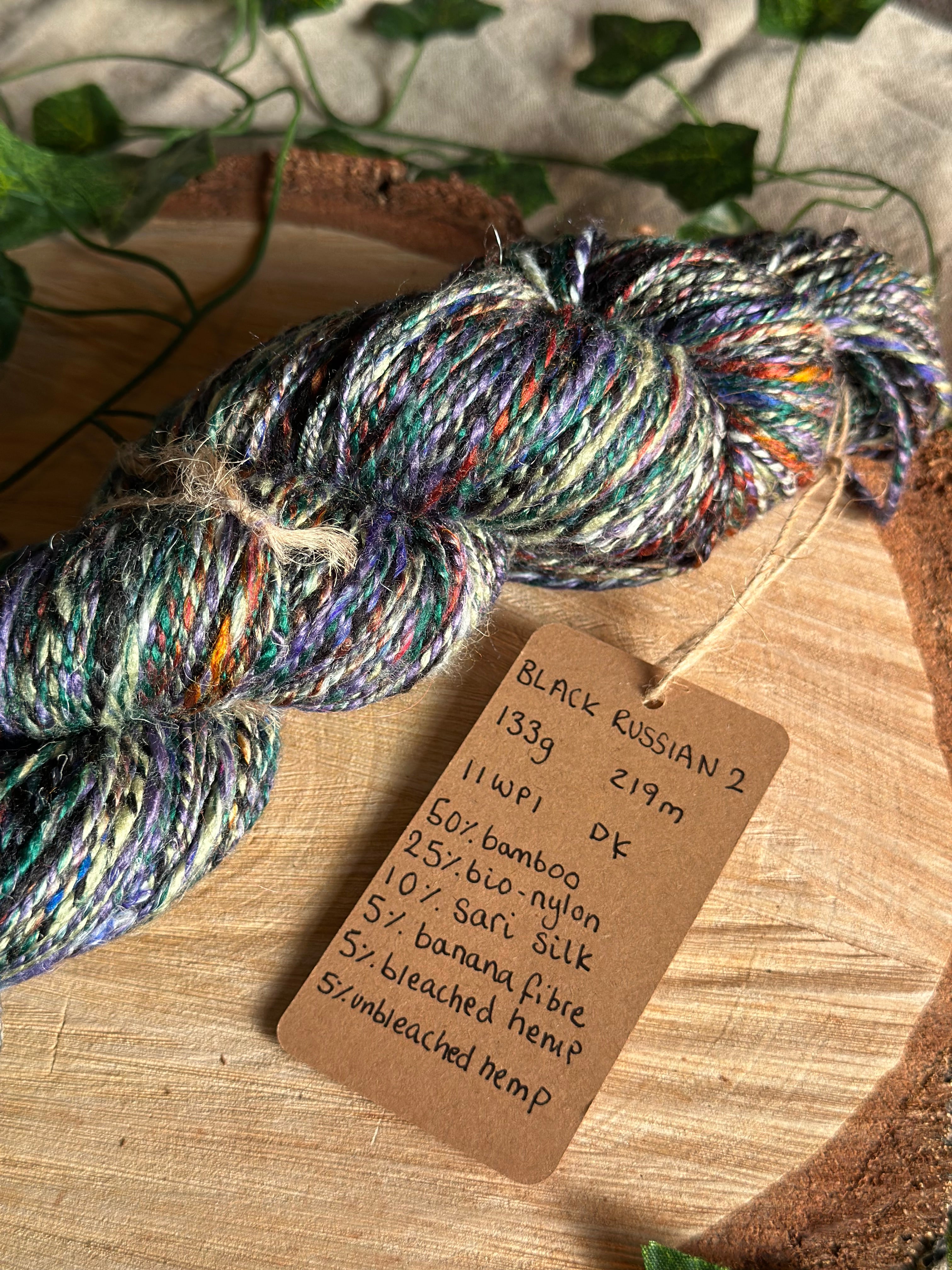 Black Russian 2 - Hand-spun sport yarn