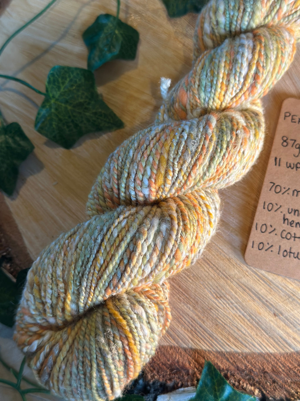 Peach Runtz 1 - DK yarn merino wool and hemp custom blend