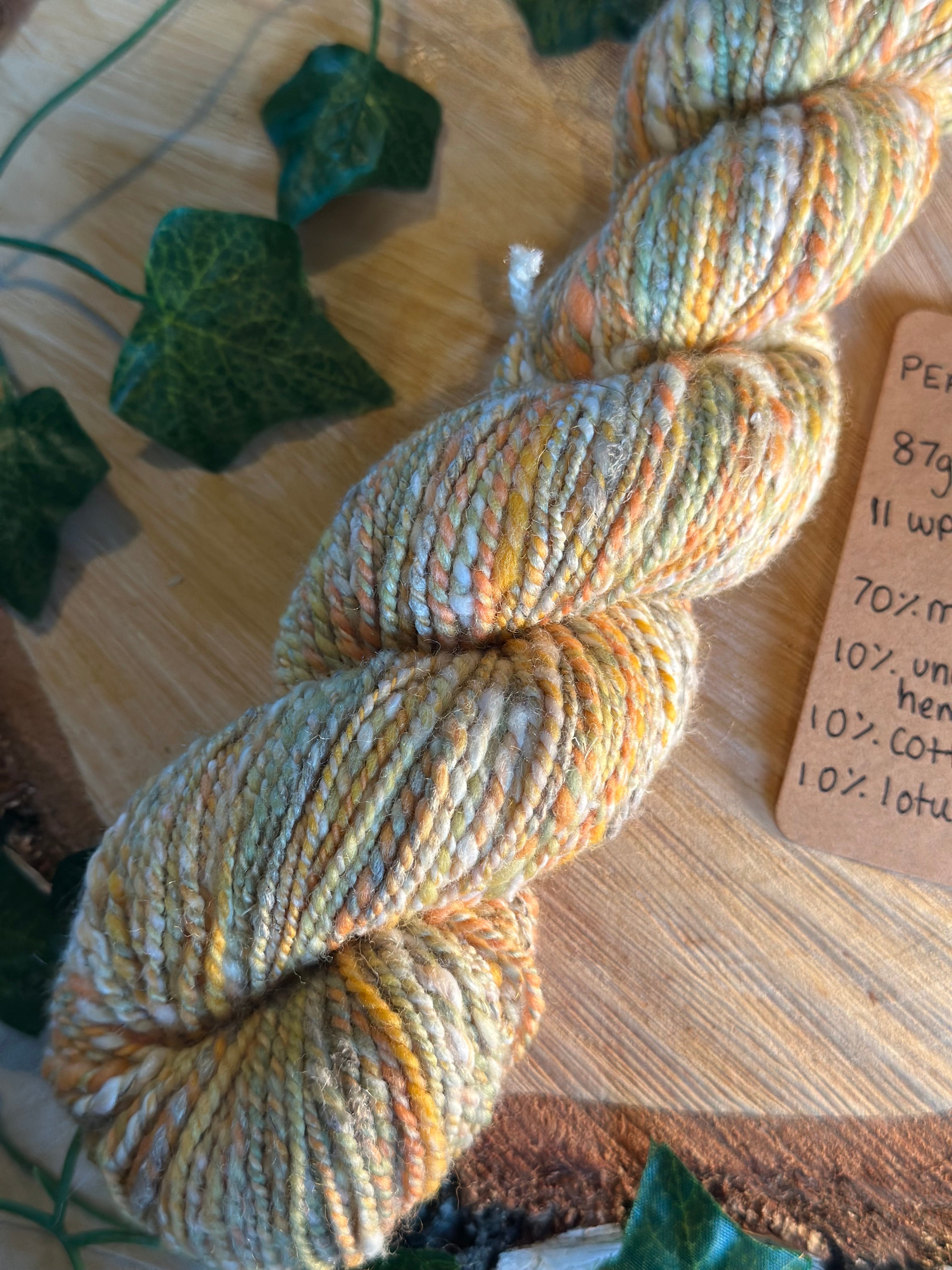 Peach Runtz 1 - DK yarn merino wool and hemp custom blend