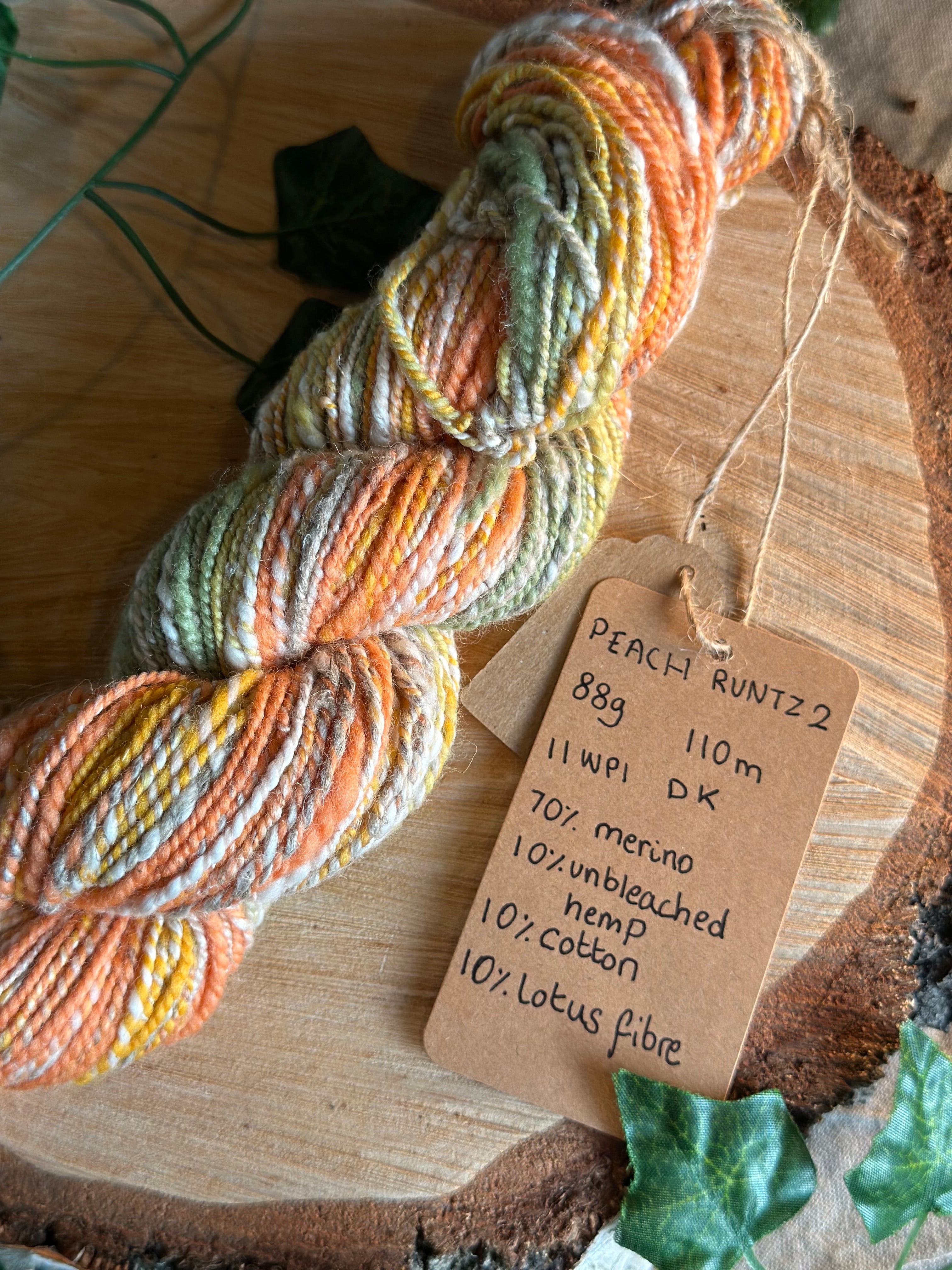 Peach runtz 2- Hand-spun DK yarn