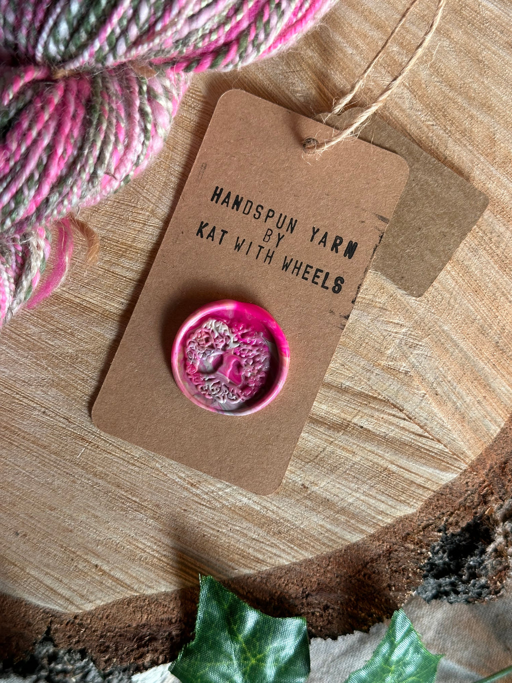 Strawberry Tart 1 - Hand-spun sport yarn