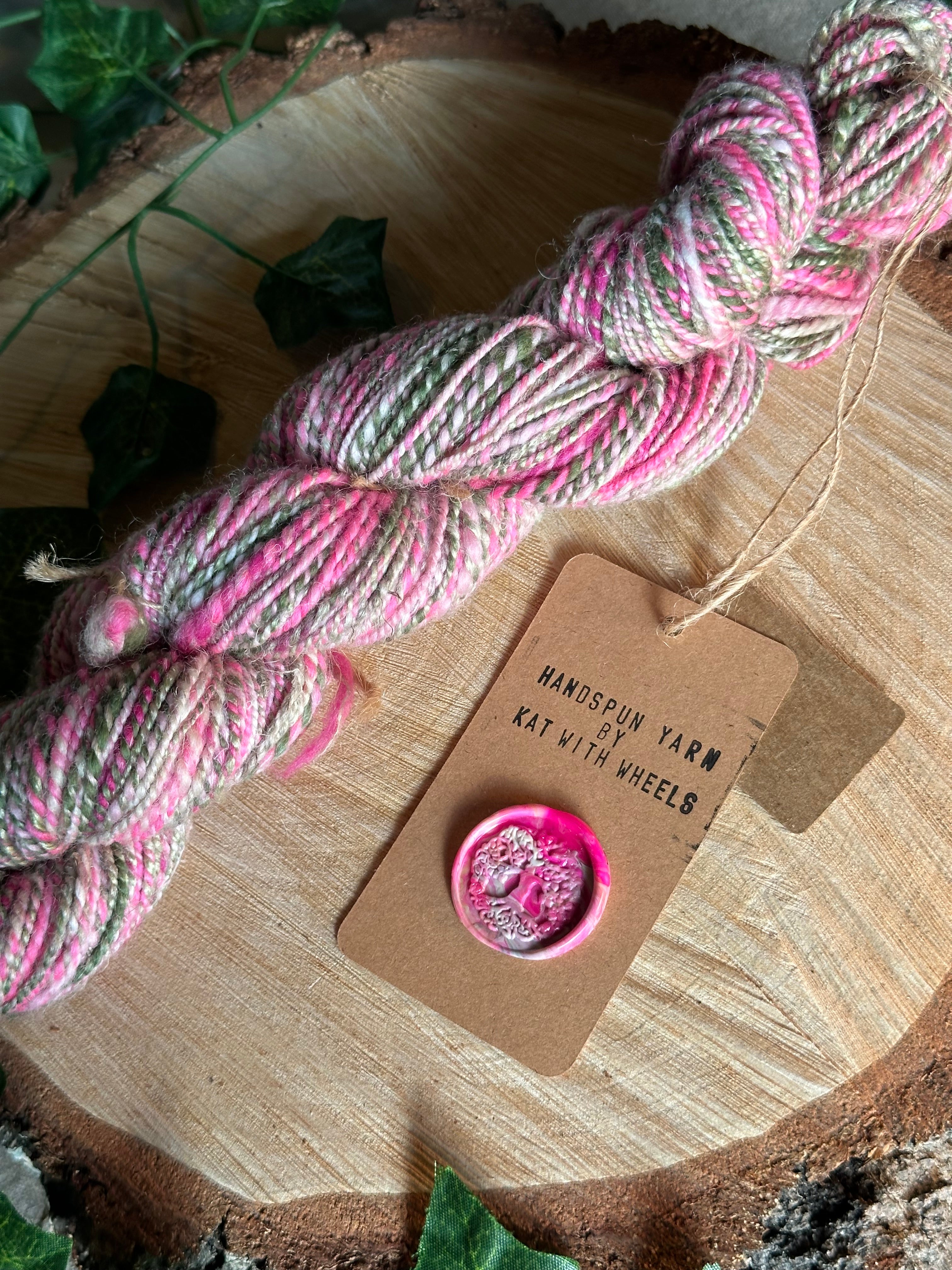 Strawberry Tart 1 - Hand-spun sport yarn