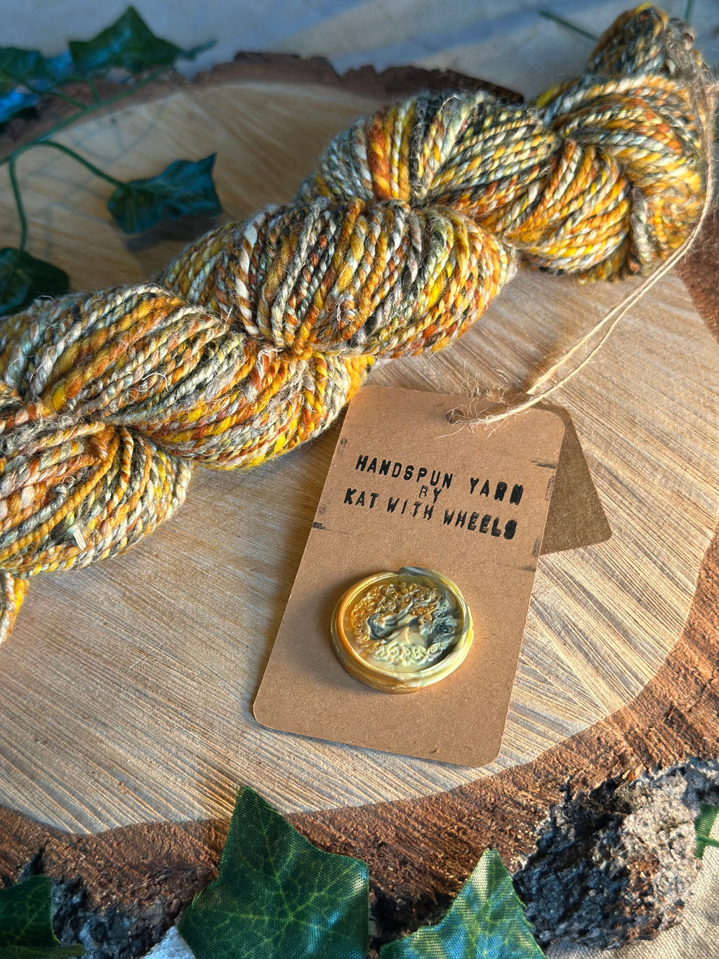 Orange zest 2 - hand blended merino wool and hemp dk yarn