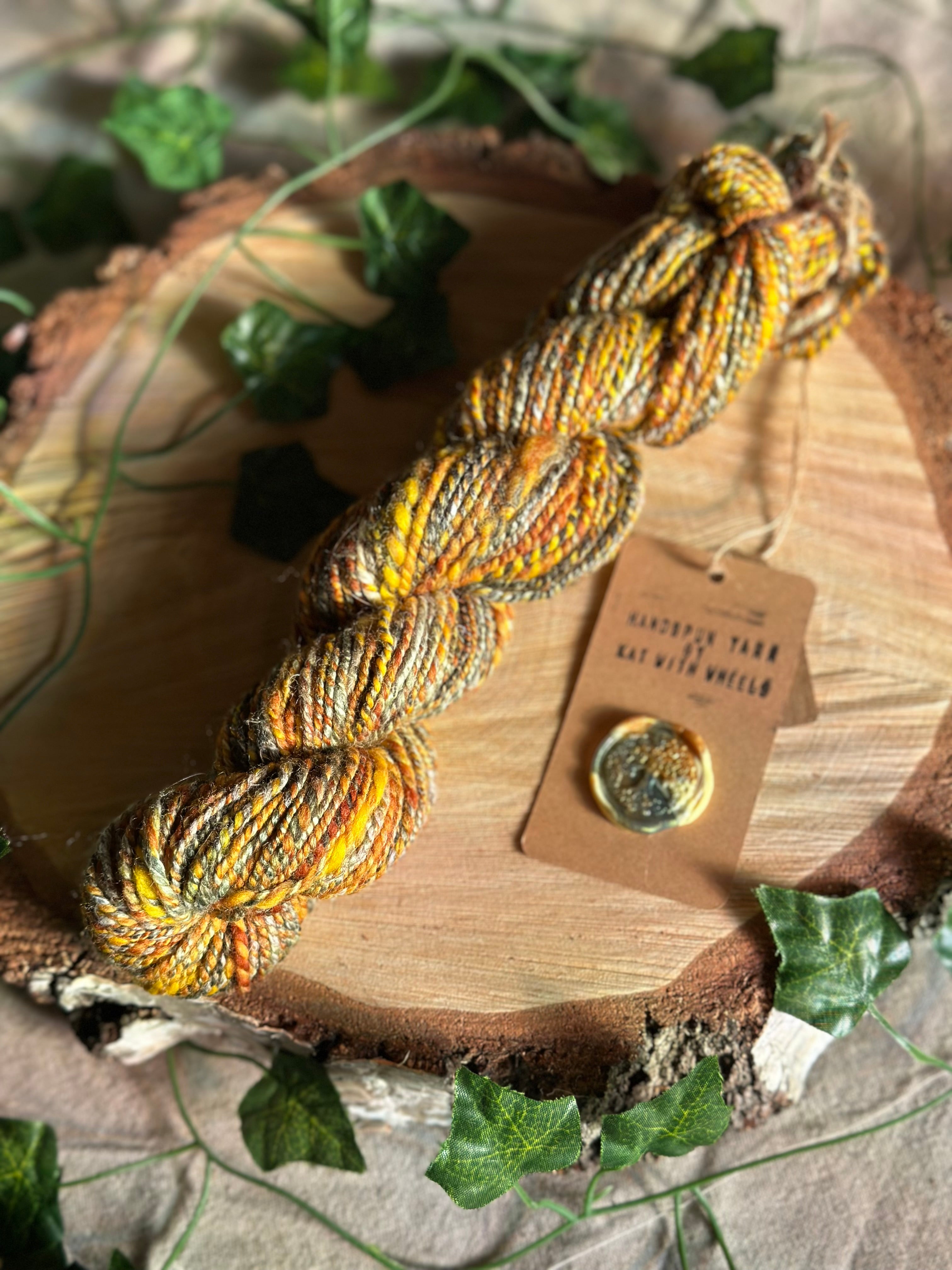 Orange zest 1 - Hand-spun worsted yarn