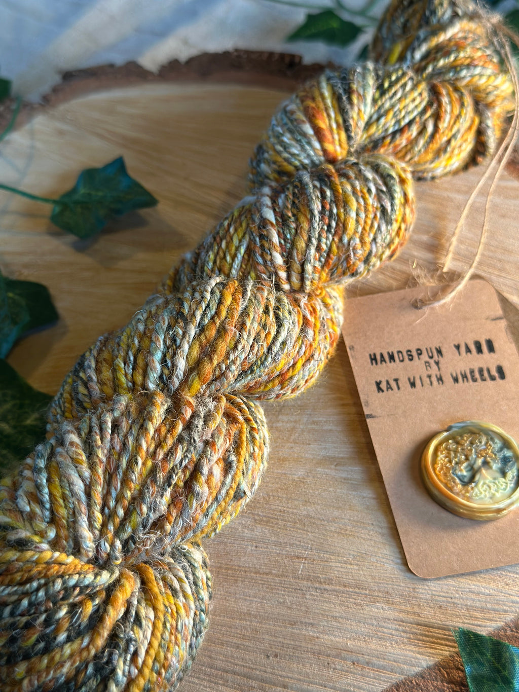 Orange zest 2 - hand blended merino wool and hemp dk yarn
